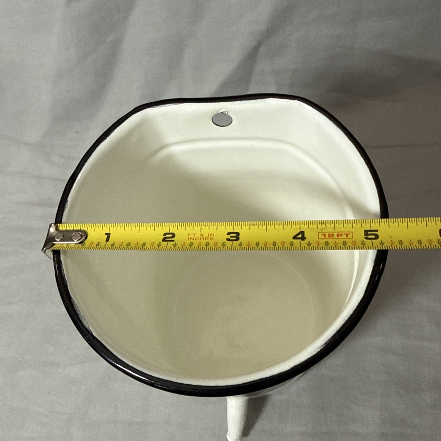 Vintage Hospital White Enamel Irrigator Wall Jug Medical Enamelware Container