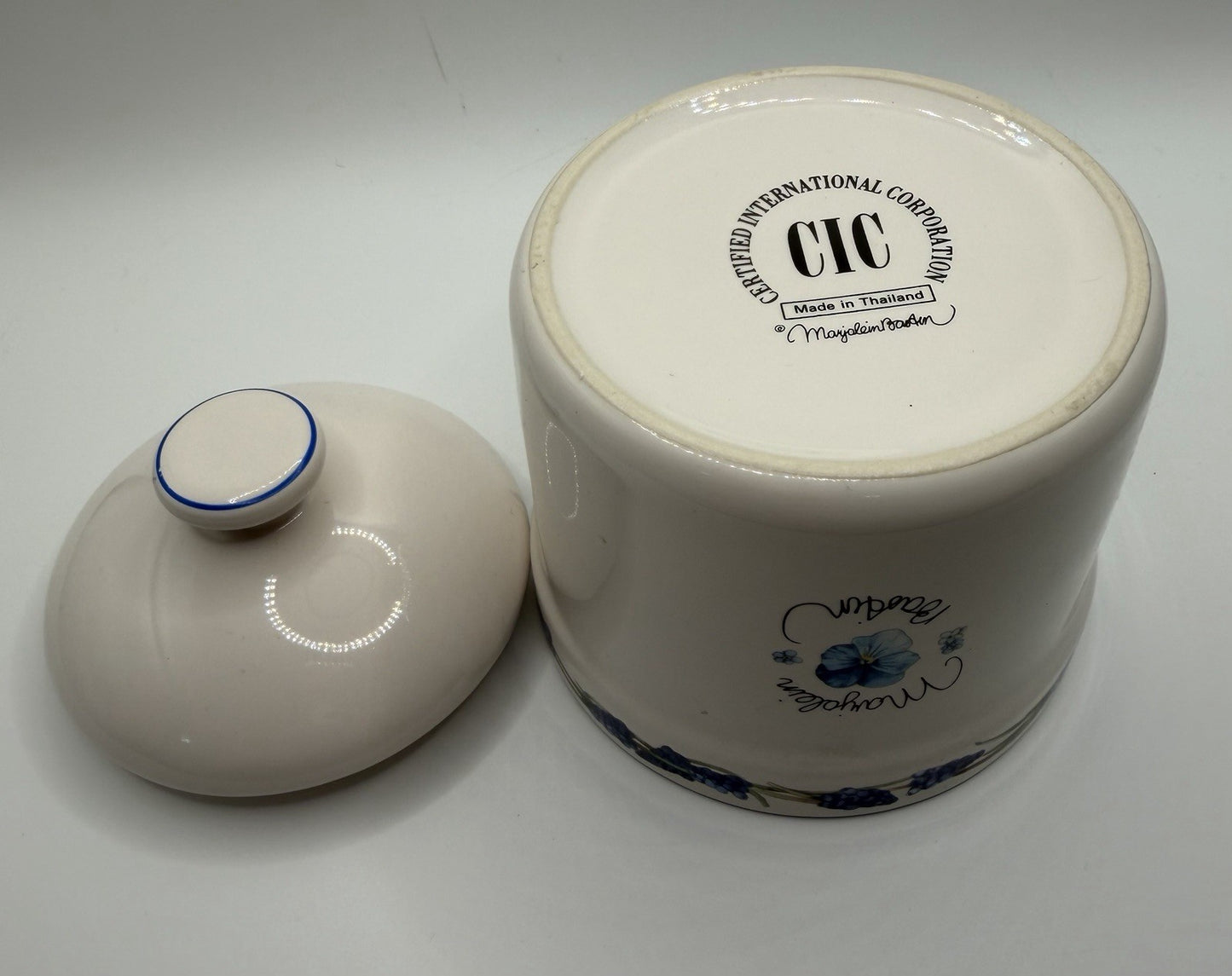 Marjolein Bastin Blue White Canister Jar Floral Kitchen Storage