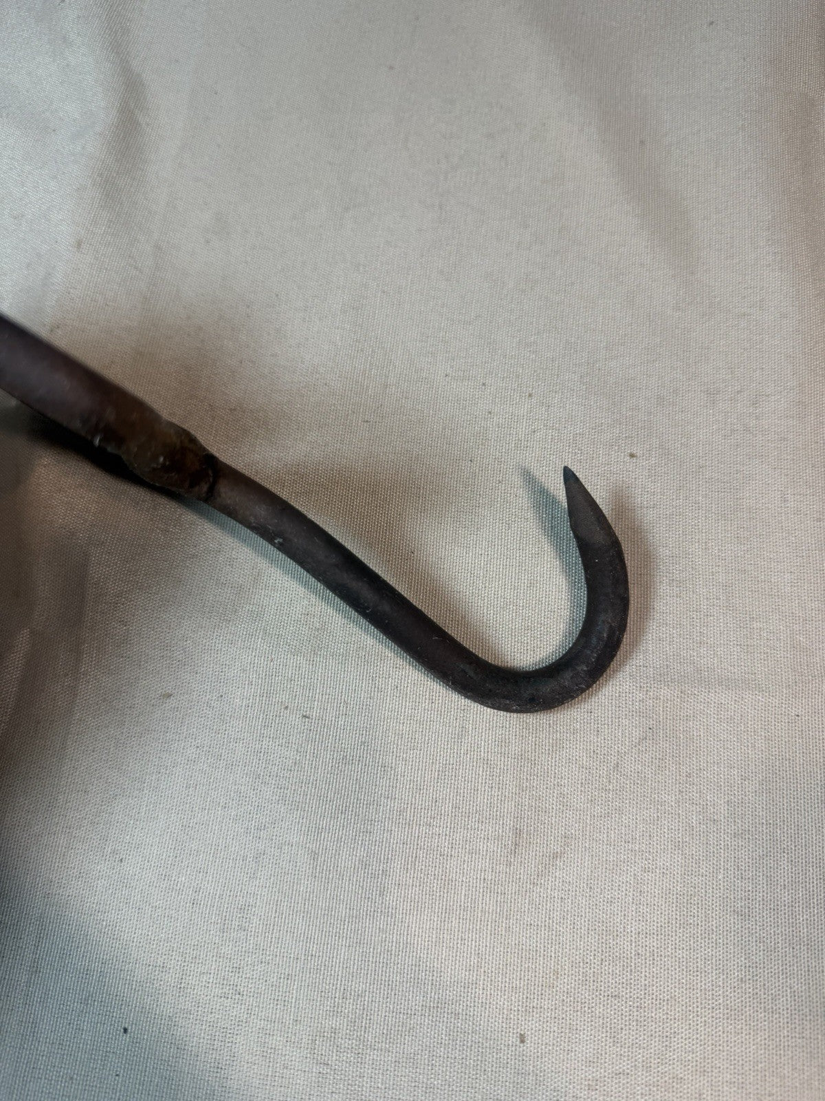 Antique Hand Forged Iron Hay Bale Hook Rustic Farmhouse Tool  7”x4"