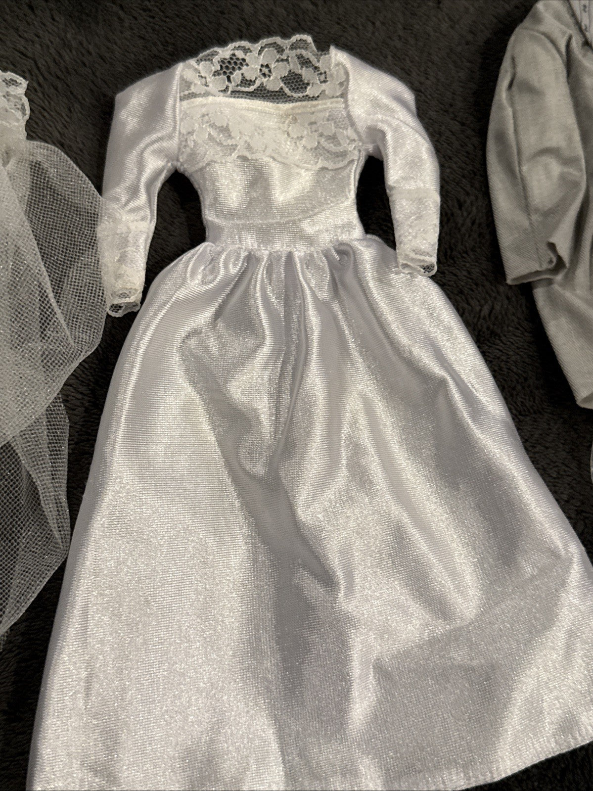 Vintage 1980s Barbie Ken Wedding Fashion Lot Bridal Gown Veil Tuxedo Shoes