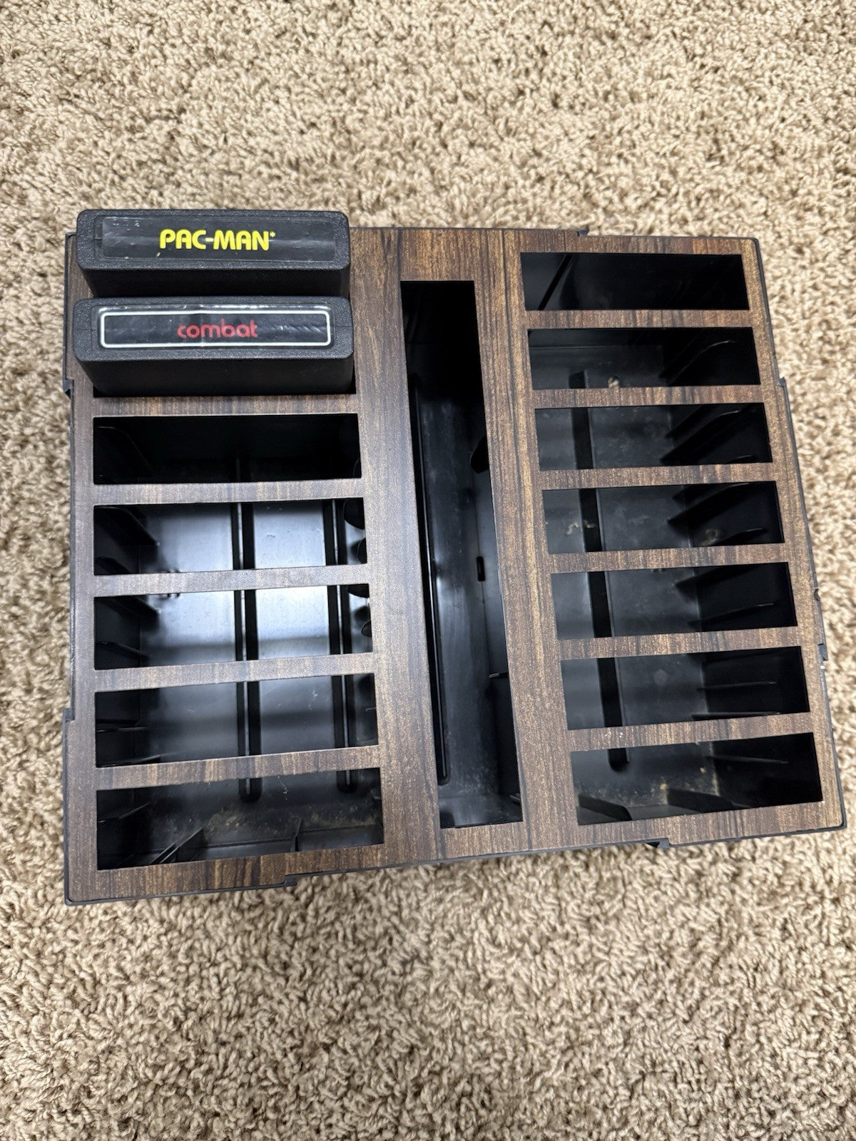 Atari 2600 Woodgrain Console 2 Controllers Paddles Pac Man Combat Games Bundle