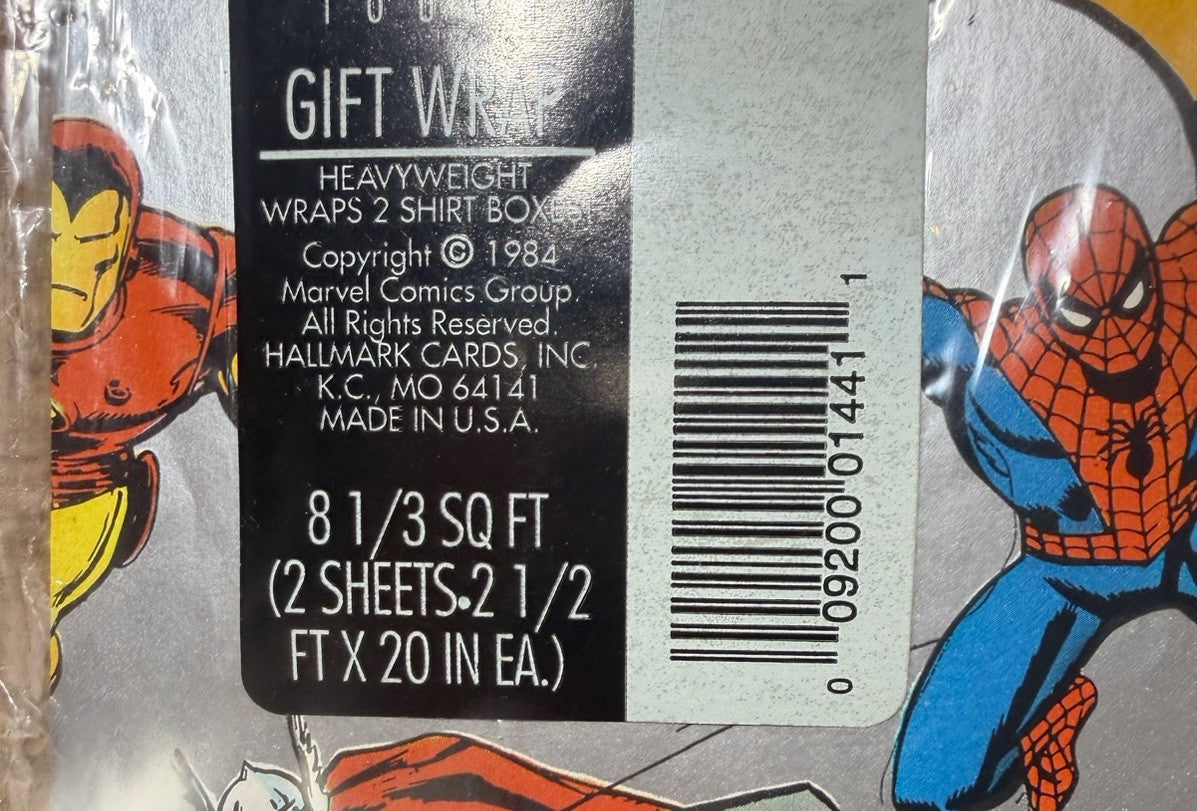 Vintage 1980s Gift Wrap Lot Marvel 1984 Tonka Sports Cars 6 Sealed Packs