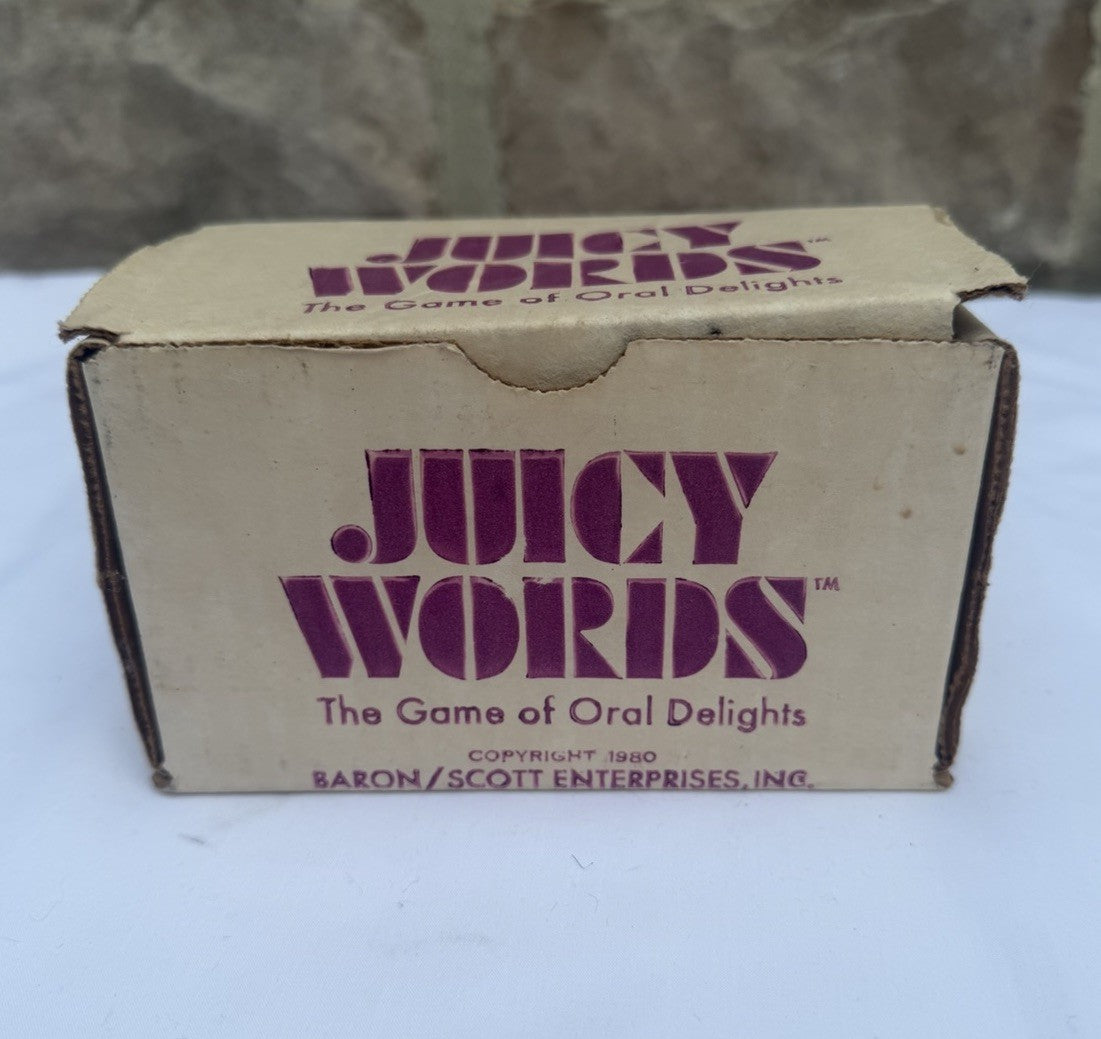 Vintage Juicy Words Adult Party Game 1980 The Game of Oral Delights Dice