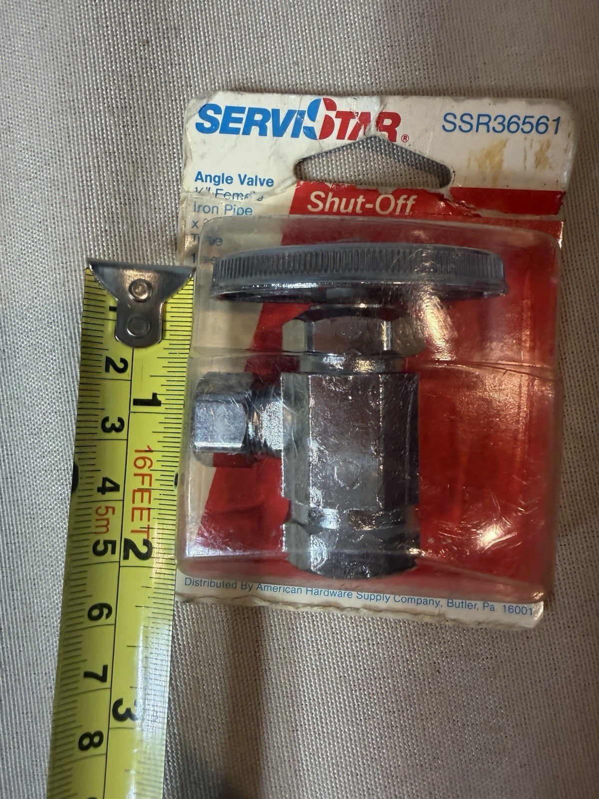 Vintage NOS Servistar SSR36561 Angle Shut Off Valve 1/2 FIP x 3/8 OD Plumbing