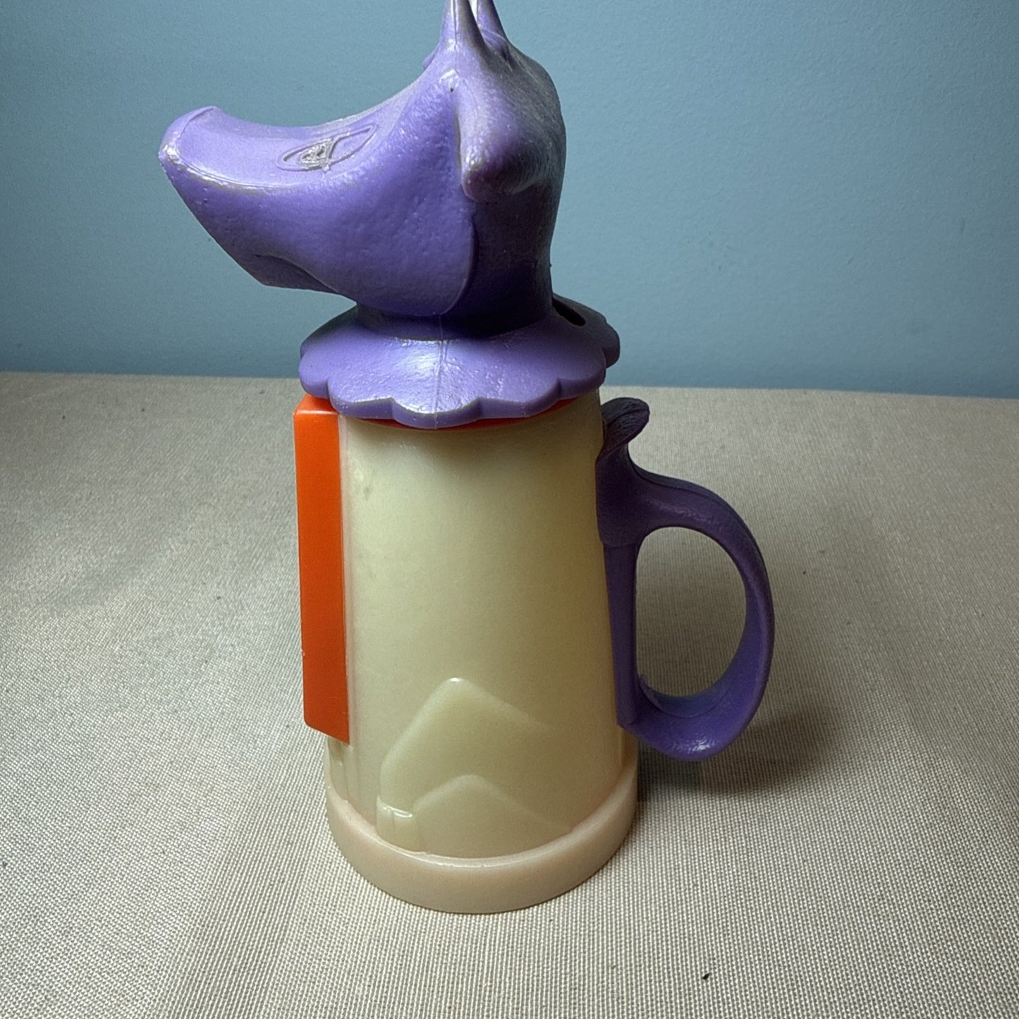 Vintage Whirley Moo Cow Sippy Straw Cup Creamer Novelty Plastic Kitchenware
