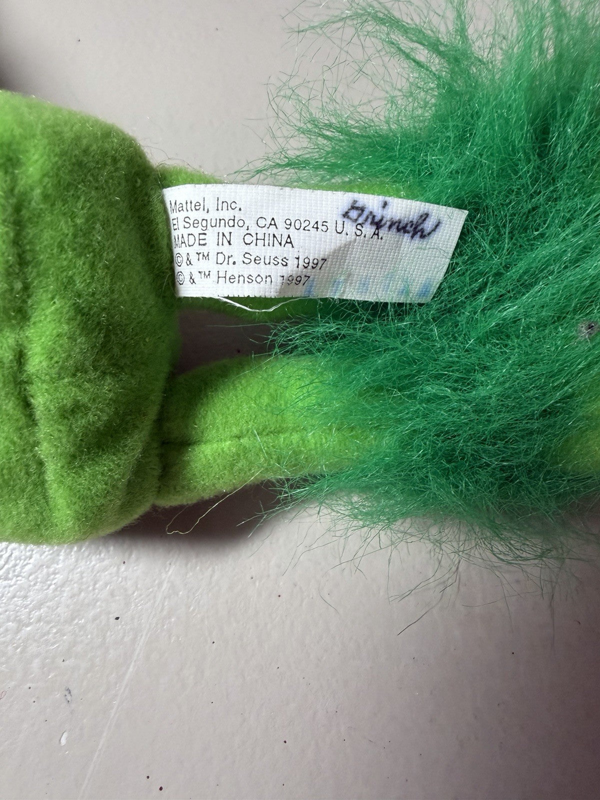 Vintage 1997 Mattel Henson Dr Seuss Cat in the Hat & Grinch Plush Toy Lot 10"