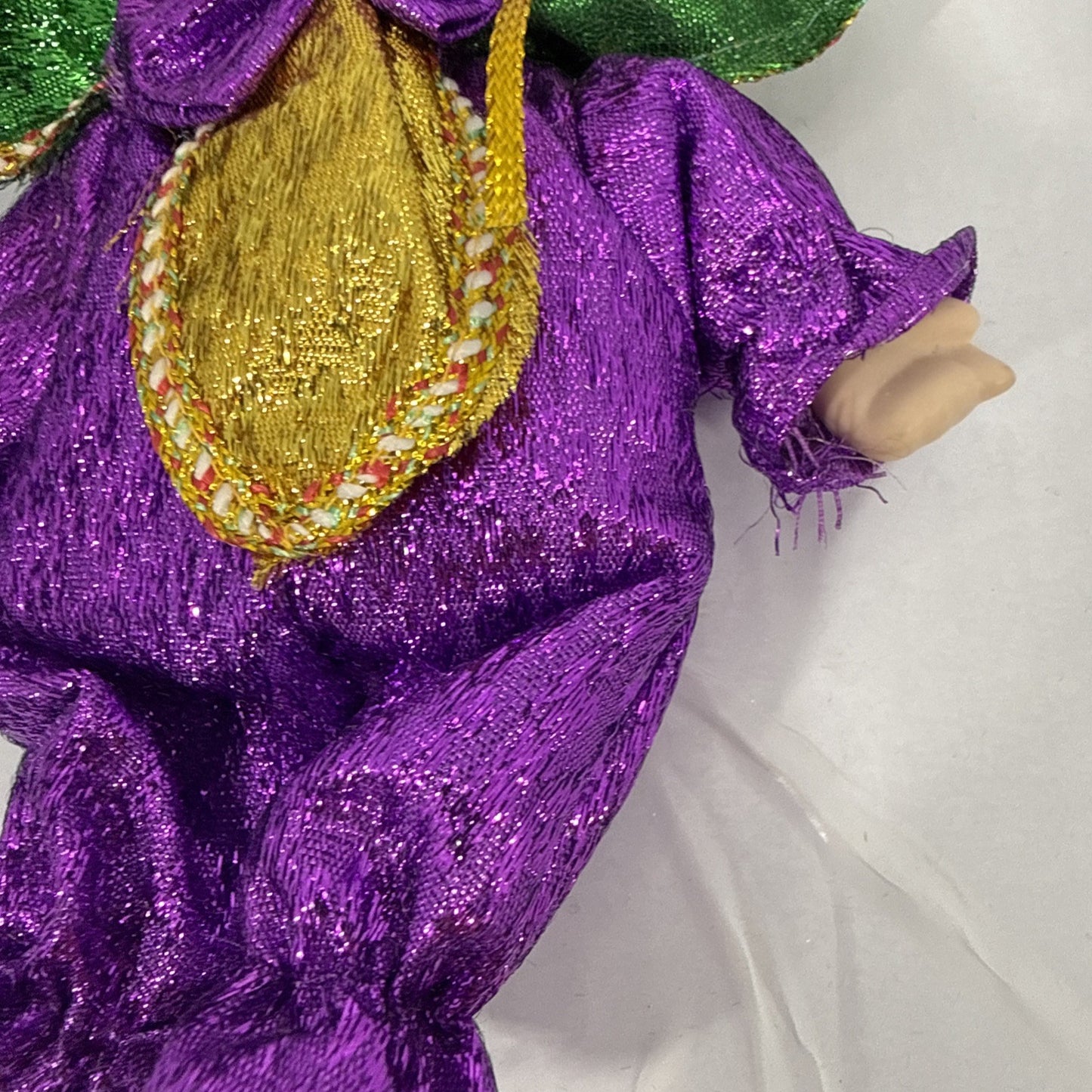 Fantastique New Orleans Jester Doll Porcelain Face Mardi Gras 6"