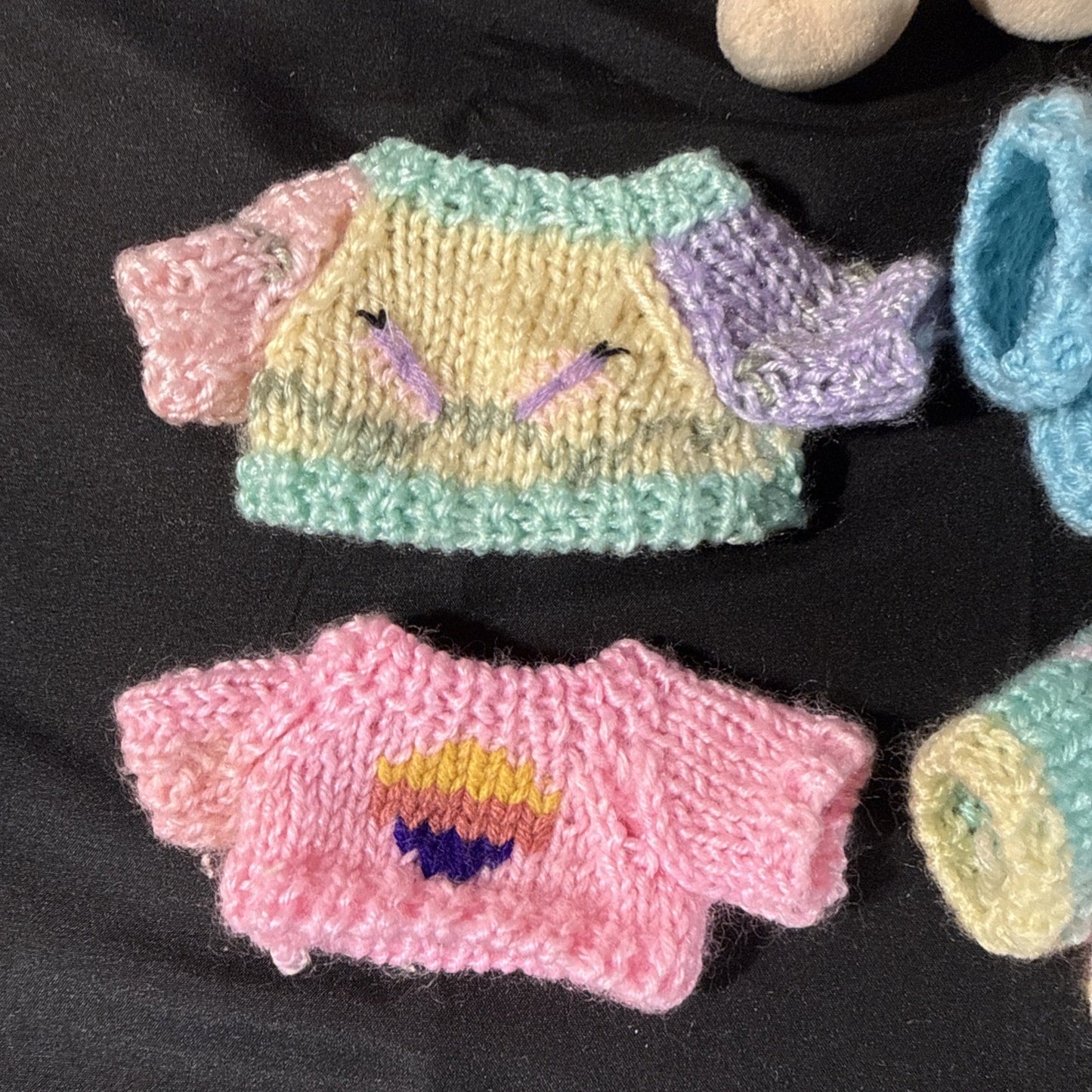 Vintage Chrisha Plush Rabbits Cow Pig Sheep 1999 Toys Lot 5 with Sweaters