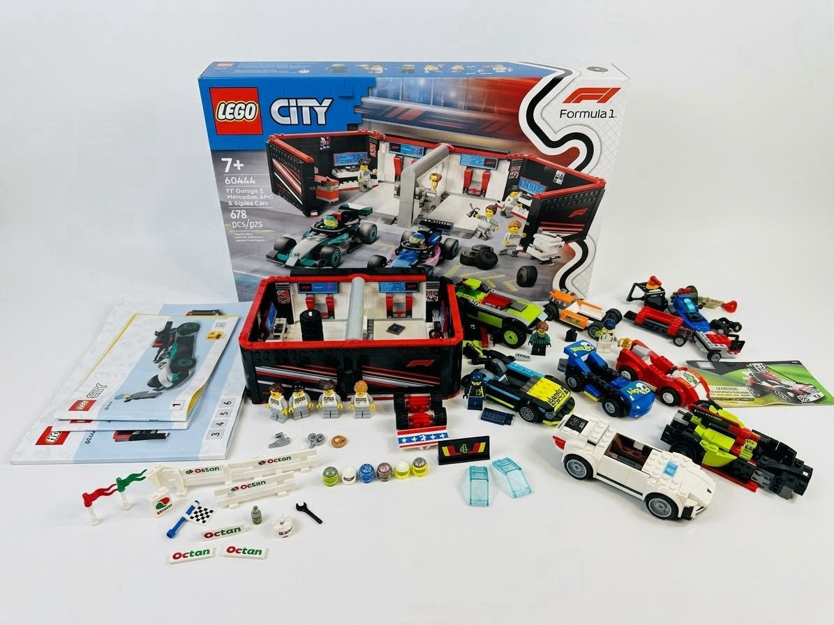 LEGO Race Car Parts Lot Incomplete Sets 7 Minifigures Vehicles Accessories Bulk