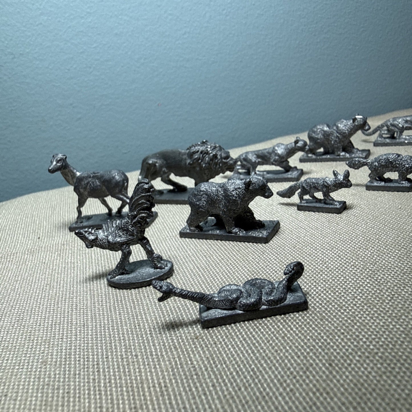 Vintage Metal D&D Miniatures Wolves Lions Bears Snake Familiars 21 Animals Lot