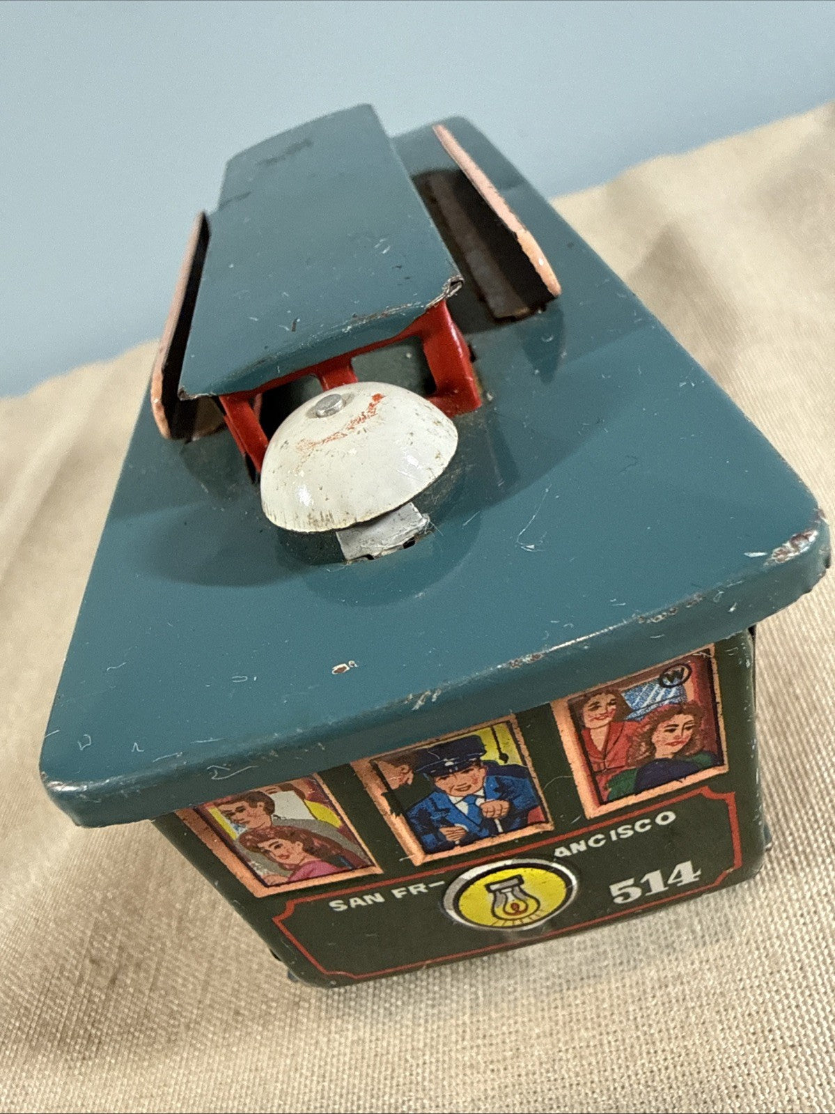 Powell & Mason st Tin Toy street cable Car San Francisco 514 Friction Toy Works