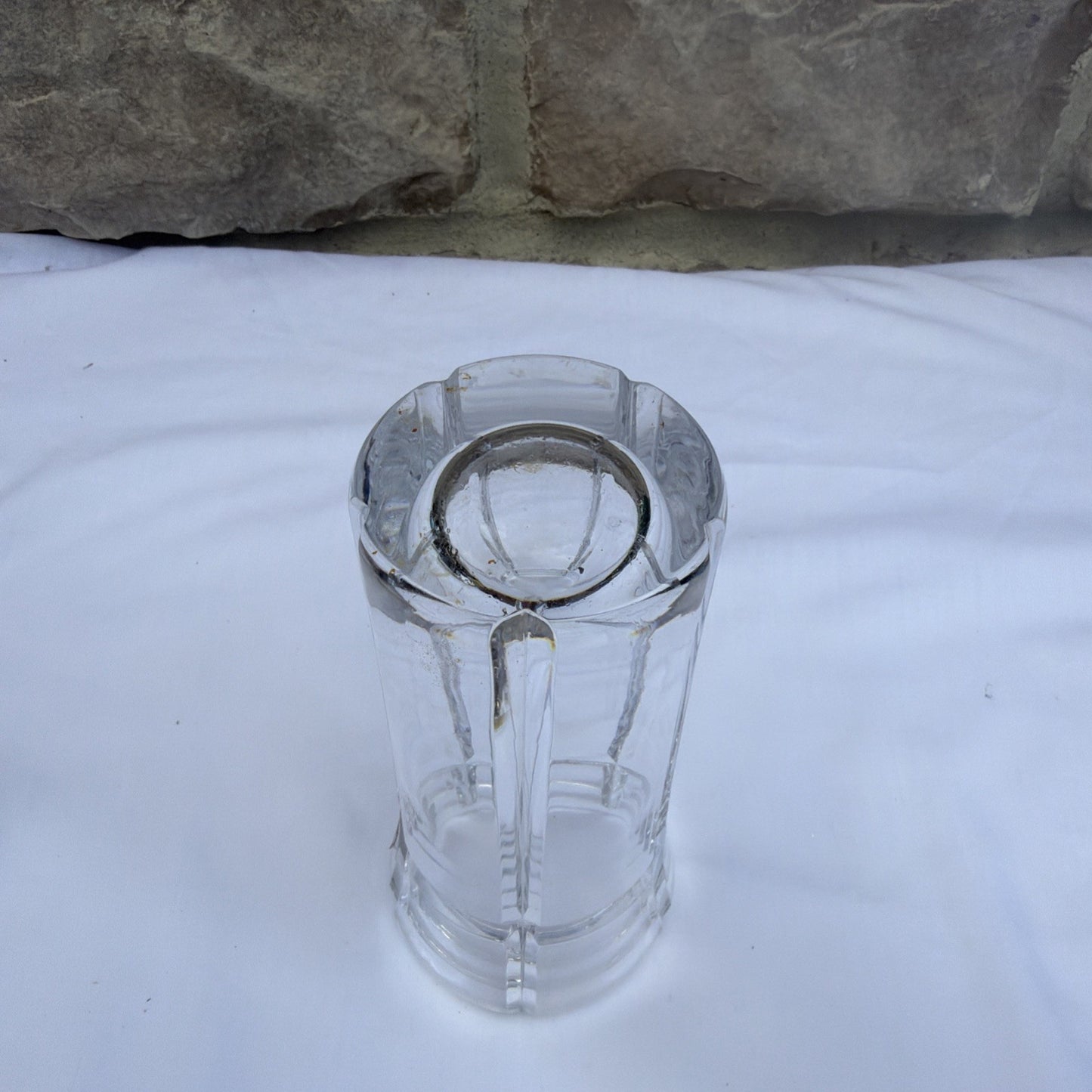 Vintage Mikasa Cut Crystal Vase Heavy Geometric Panel Block Flower Vase 10"