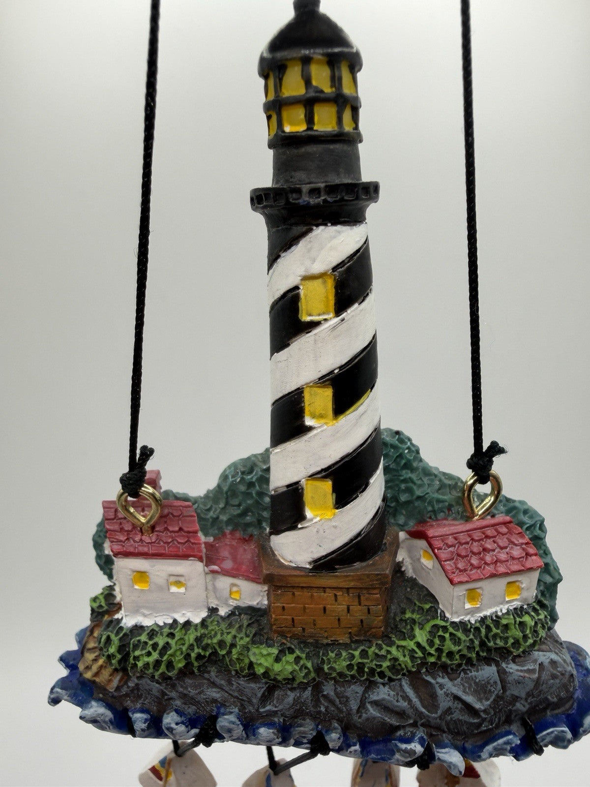 Lighthouse Wind Chime Nautical Decor Metal Chimes 8.5"