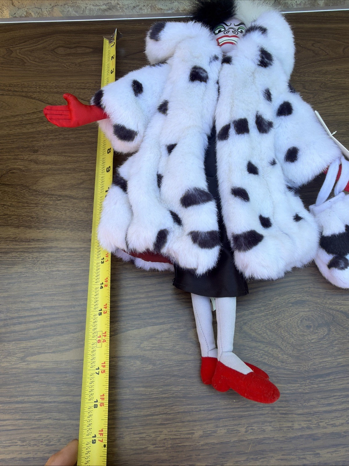 Vintage Disney Store Cruella De Vil Rag Doll 18" 101 Dalmatians NWT