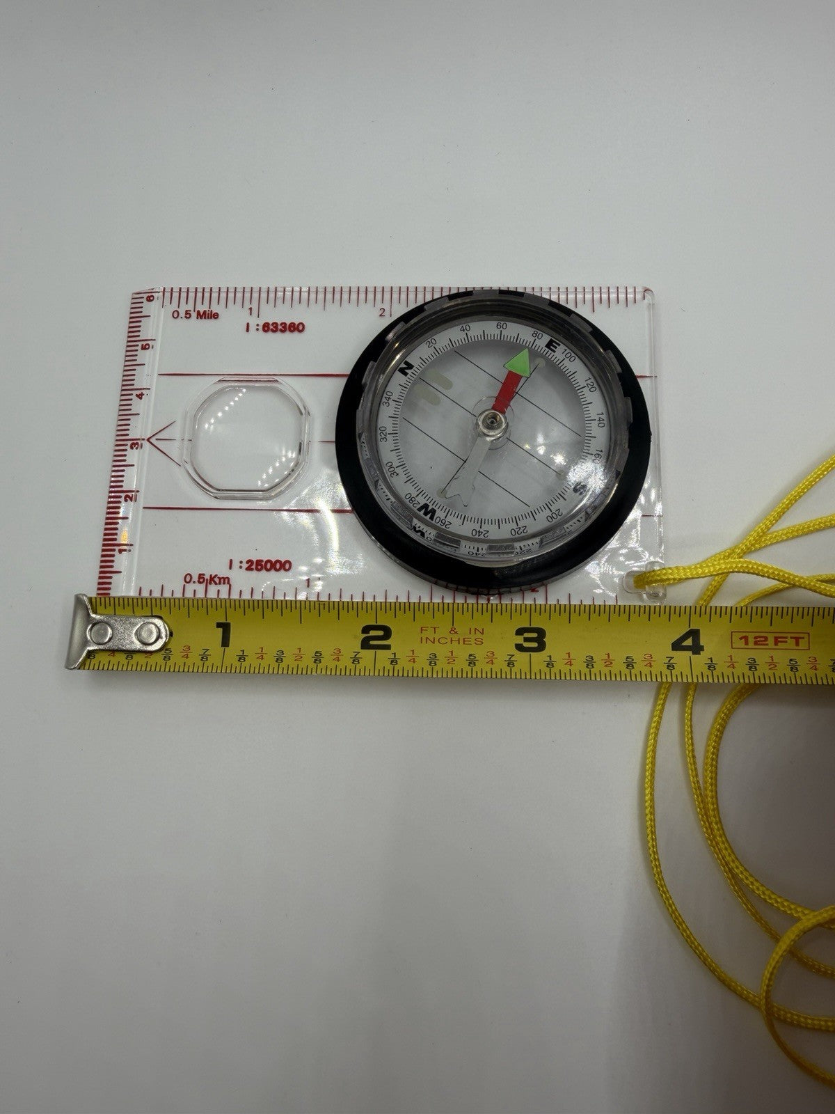 Scouting Scale Baseplate Compass Lanyard Magnifier Hiking Navigation Tool Gear