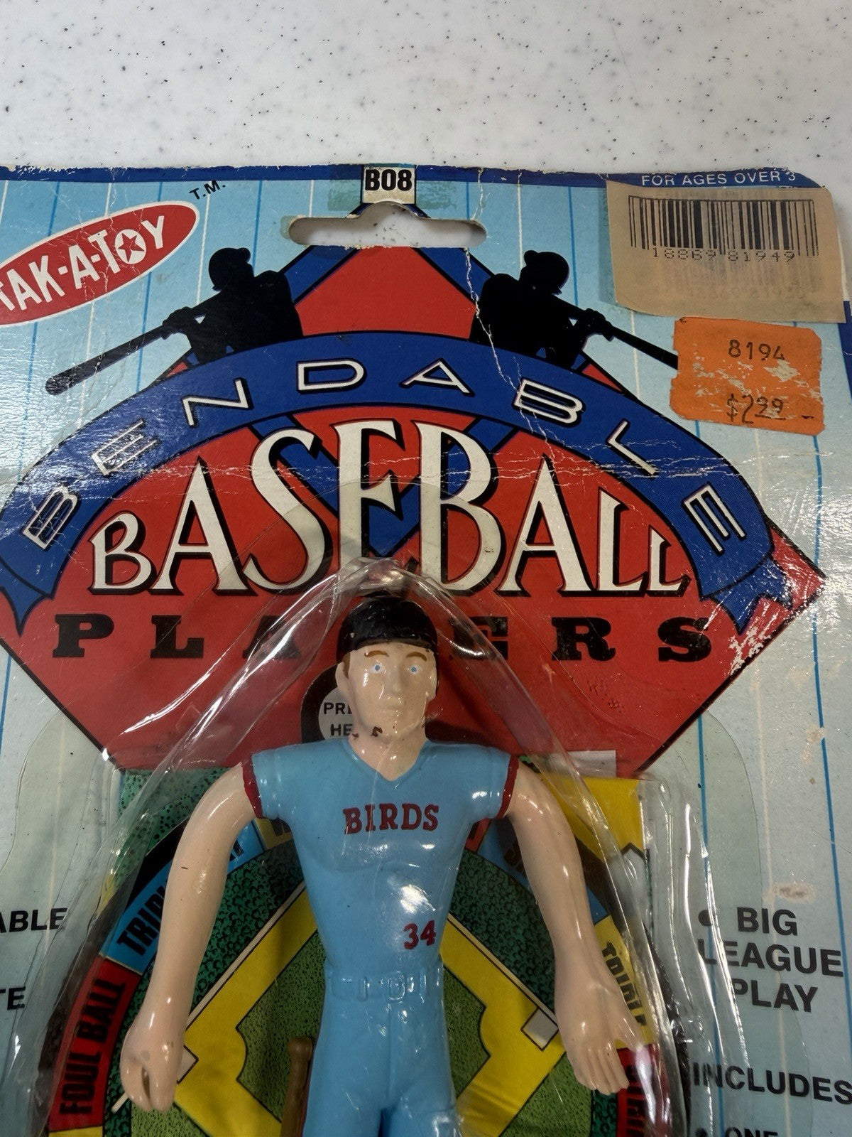 Vintage Bendy Toy Lot 1988 Tak-A-Toy Sealed Baseball & Loose Easter Figures