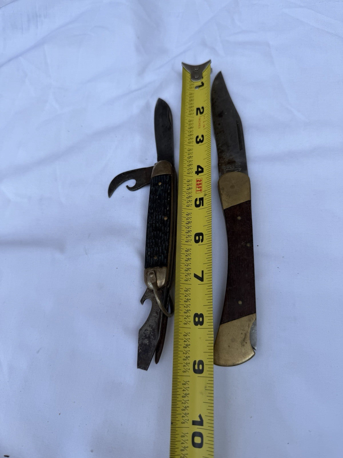 Vintage Folding Pocket Knife Lot Lockback Bullet Knife Scout Camping Pair Steel