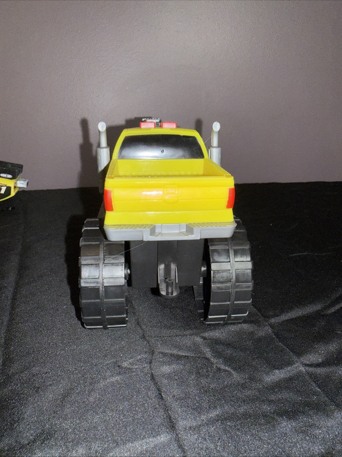 Vintage 2FAST4U Yellow Monster Truck Funny Car Trailer Combo Sounds WORKS