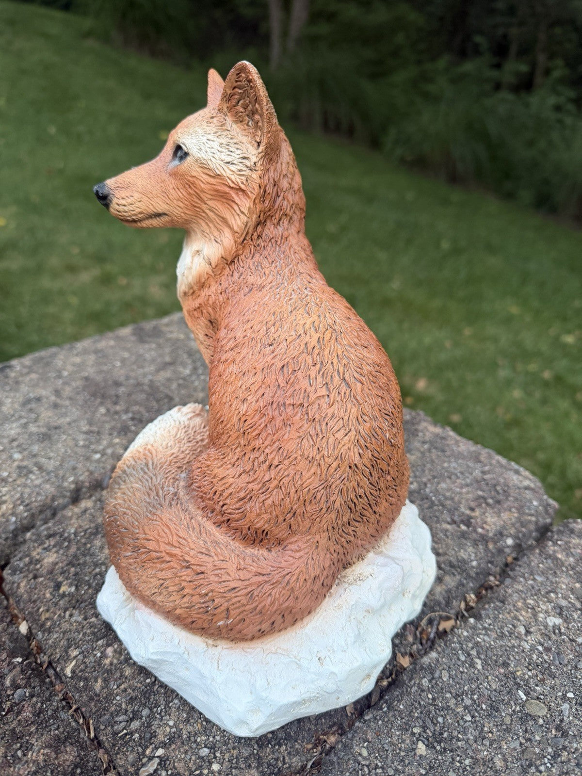Vintage Castagna Red Fox Alert Orange Brown Textured Resin Figurine Italy 8.5”