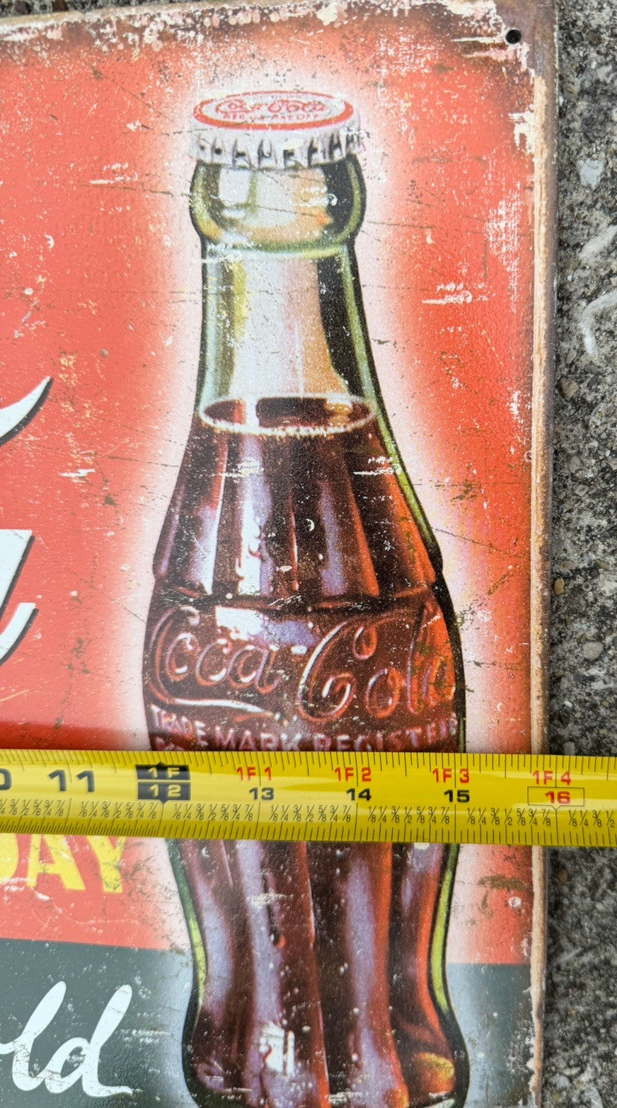 Vintage Coca Cola Reproduction Tin Metal Sign Coke Bottle Advertising Retro