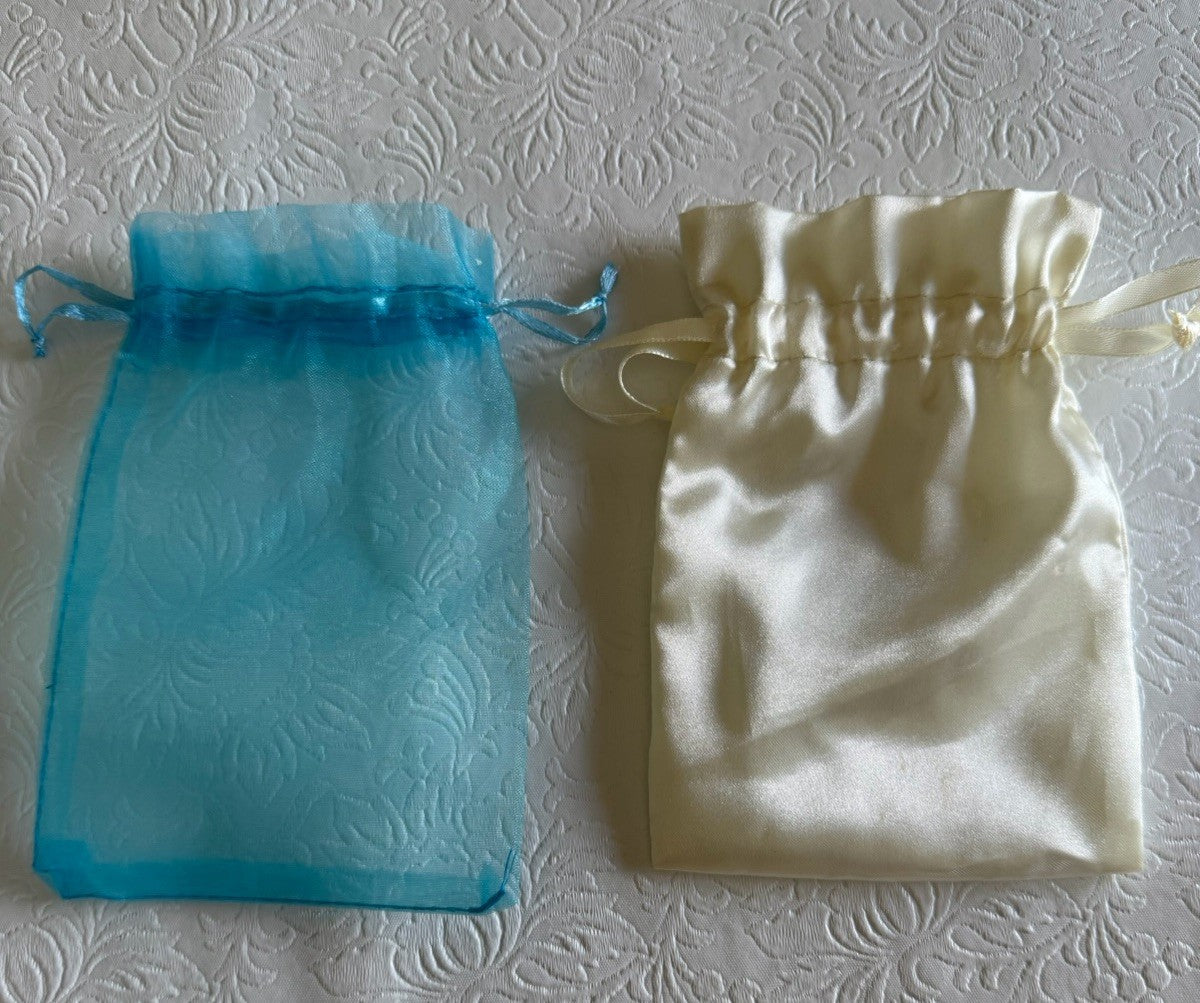 Vintage Jewelry Pouch Lot Velvet Silk Drawstring Anti Tarnish 10 Pc