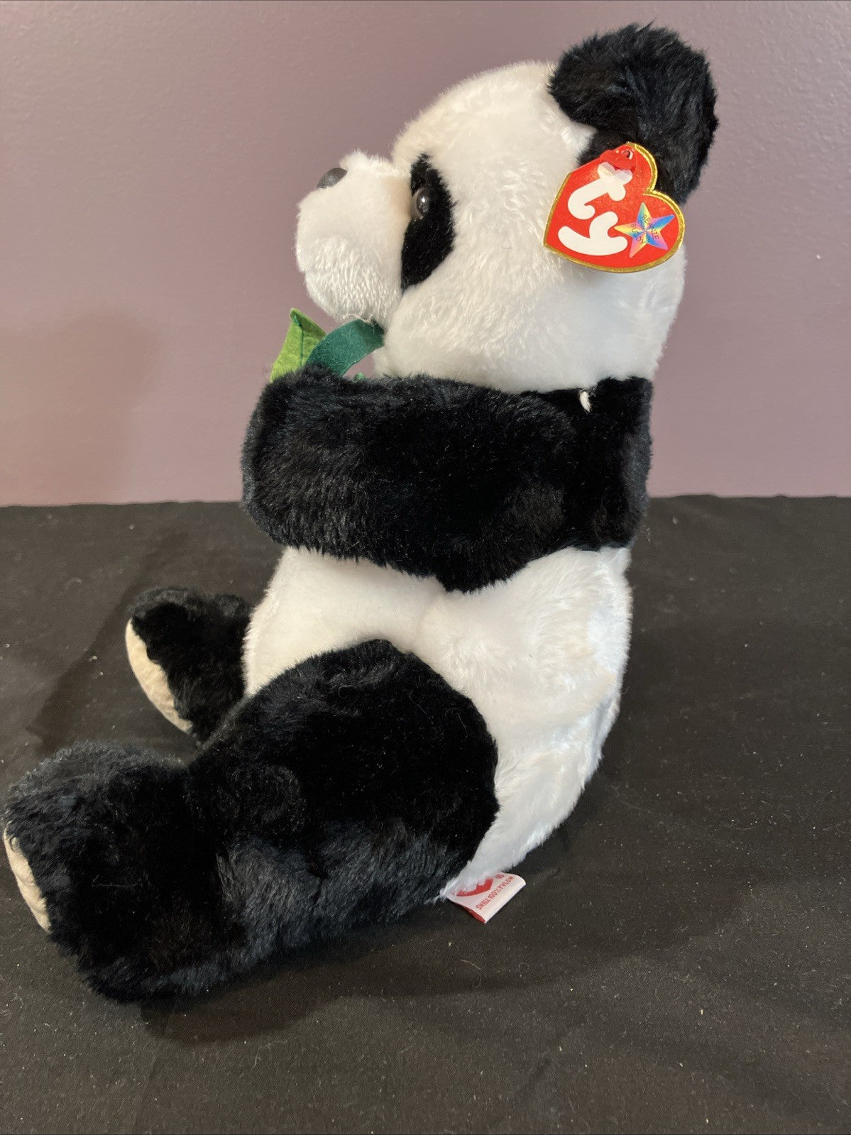 Ty Beanie Buddies Li Mei Panda Plush 10 Inch Bear Felt Leaves