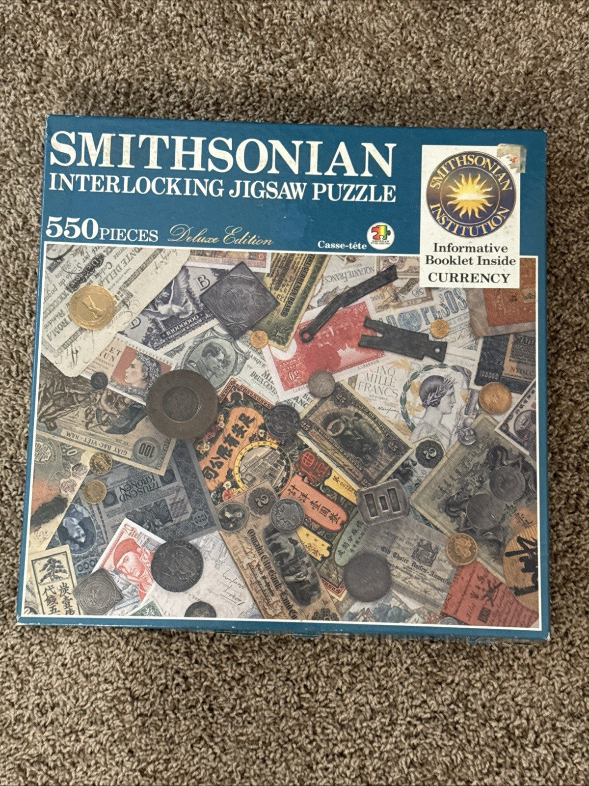 Smithsonian Vintage 550 Piece Currency Jigsaw Puzzle No 4811 Money With Booklet