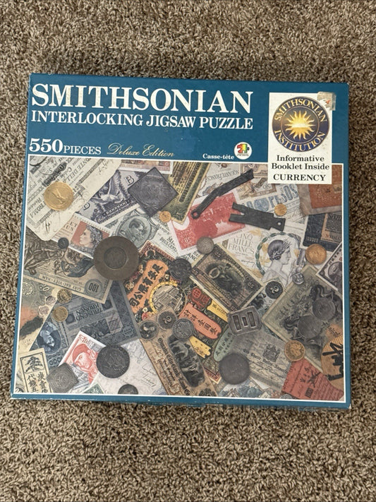 Smithsonian Vintage 550 Piece Currency Jigsaw Puzzle No 4811 Money With Booklet