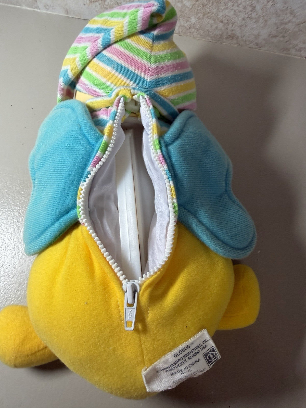 Vintage 1984 Hasbro Glo Friends GloBug Butterfly Plush Glow Worm Untested 10in