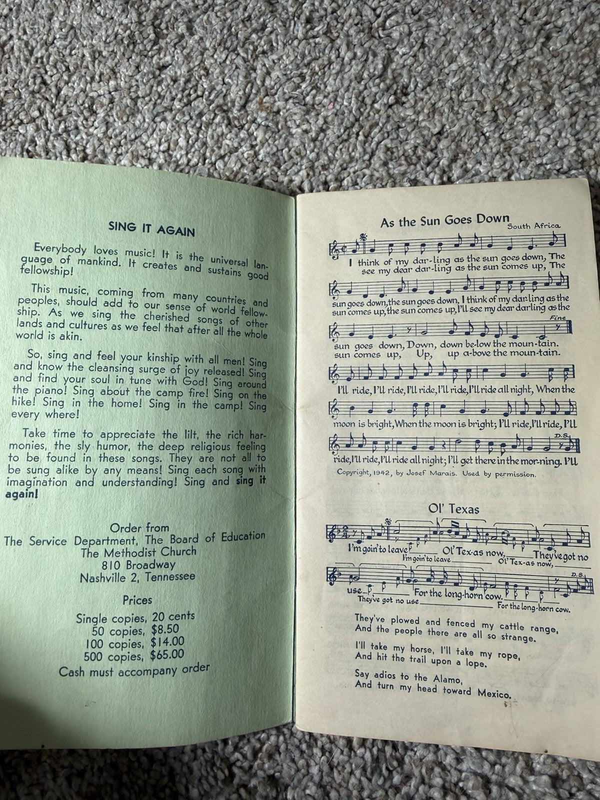 1946 Sing It Again Song Book Outdoor School Songbook Oregon State Vintage