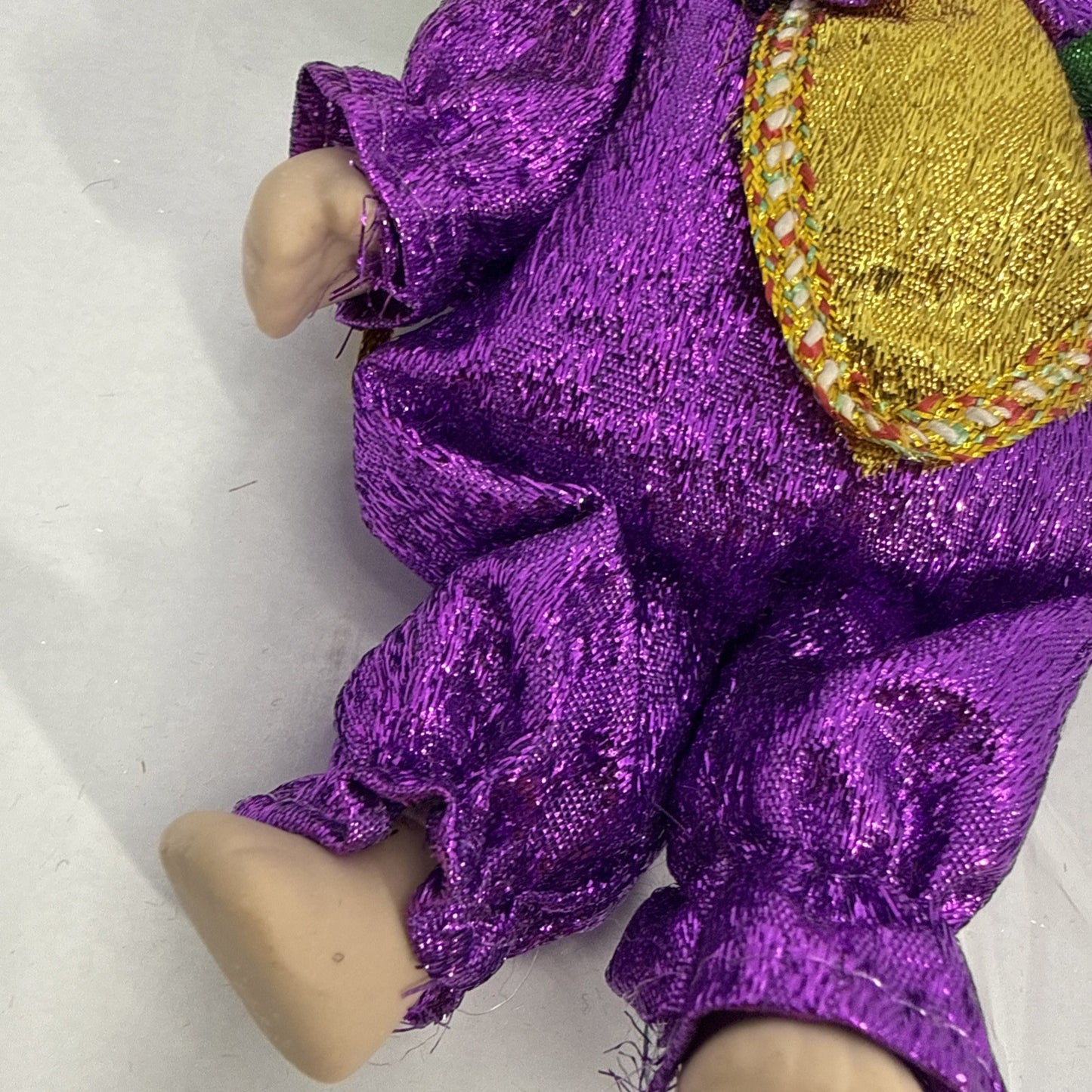Fantastique New Orleans Jester Doll Porcelain Face Mardi Gras 6"