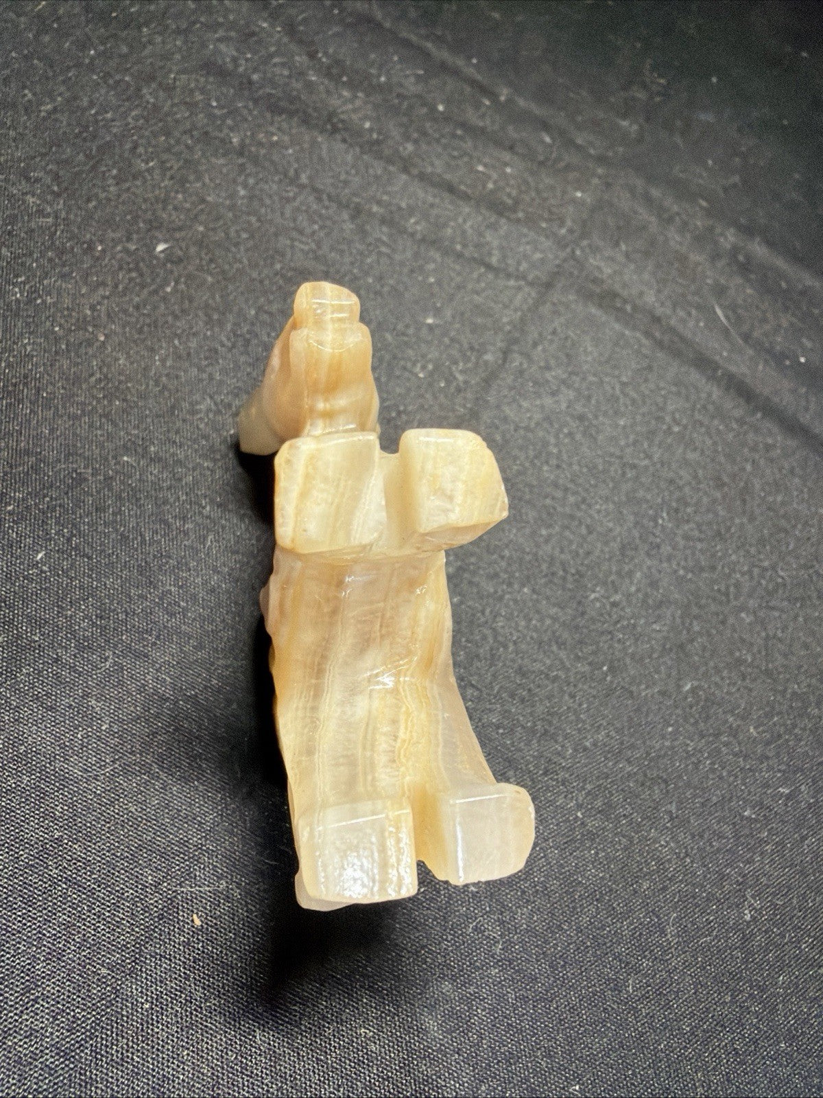 Vintage Hand Carved Stone Marble Alabaster Donkey Burro Mule 3"