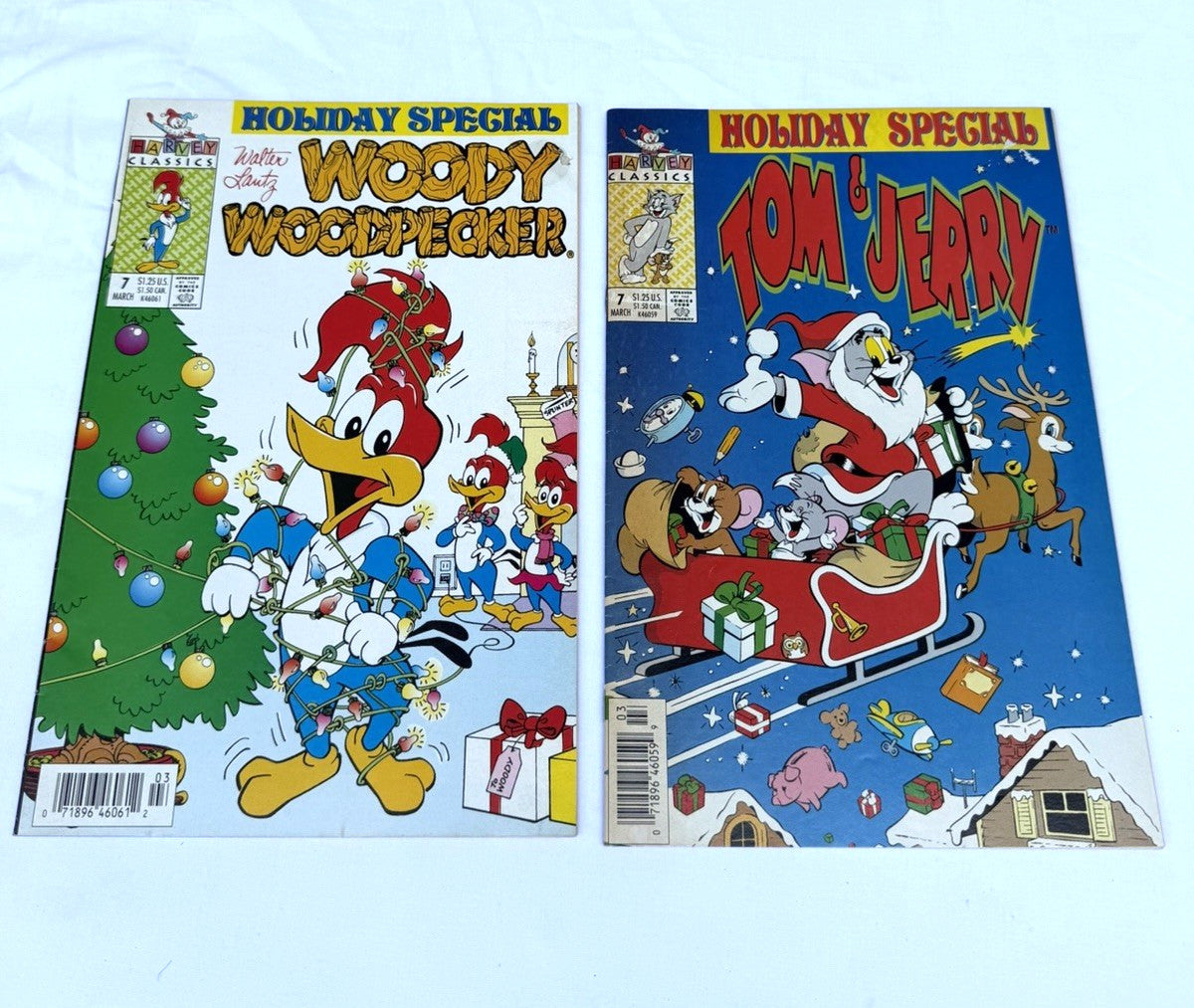 Tom and Jerry Woody Woodpecker Holiday Comic Book Lot Harvey Vintage Christmas
