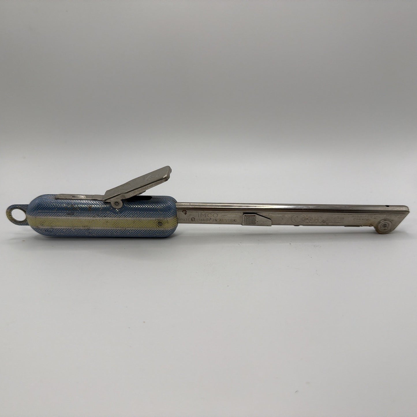 Vintage IMCO Flint Striker Sparker Stove Lighter Austria Blue Metal
