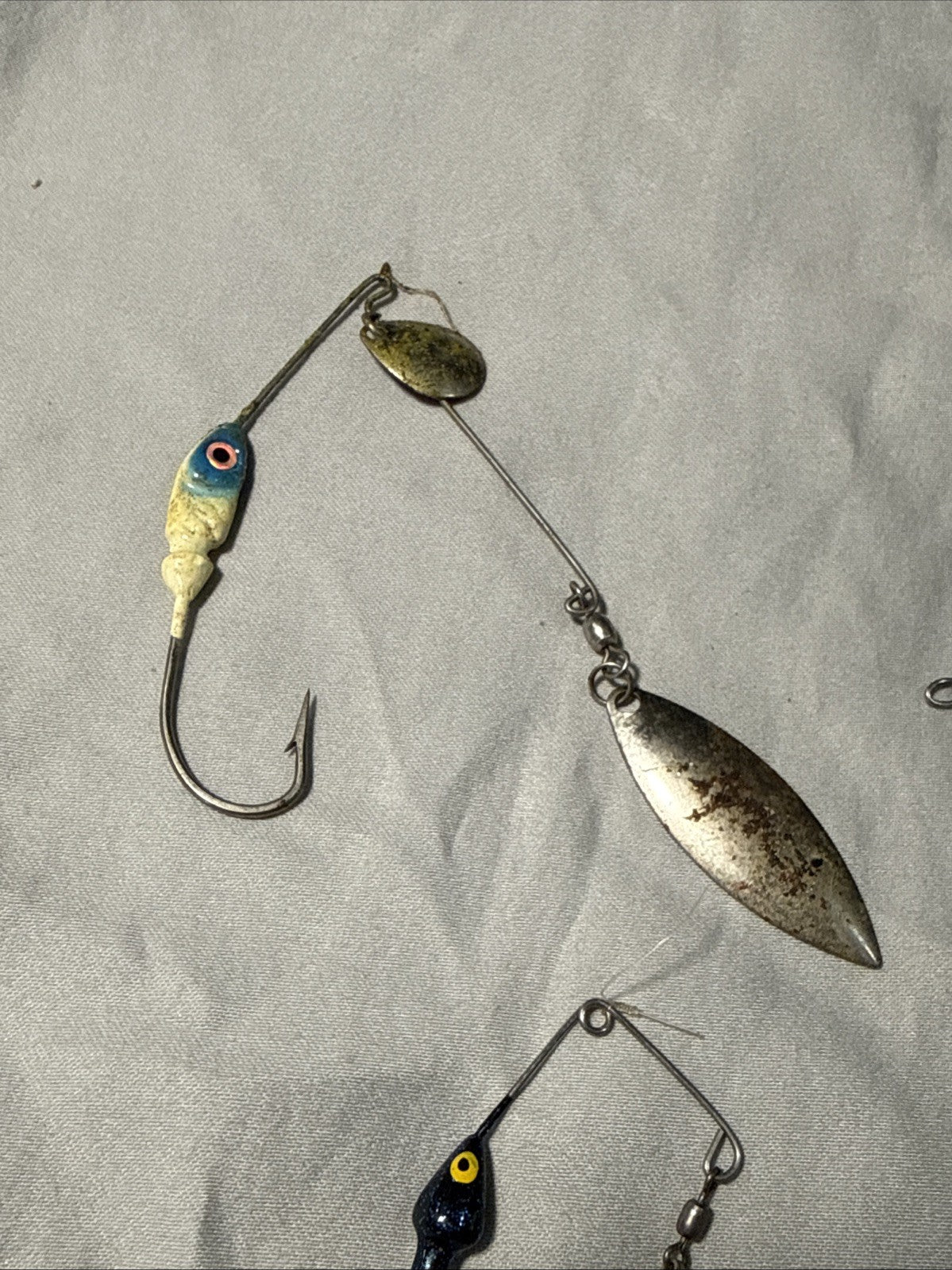 Fishing Spoon Lures and Dry Flies Lot Spinning Bait With Case