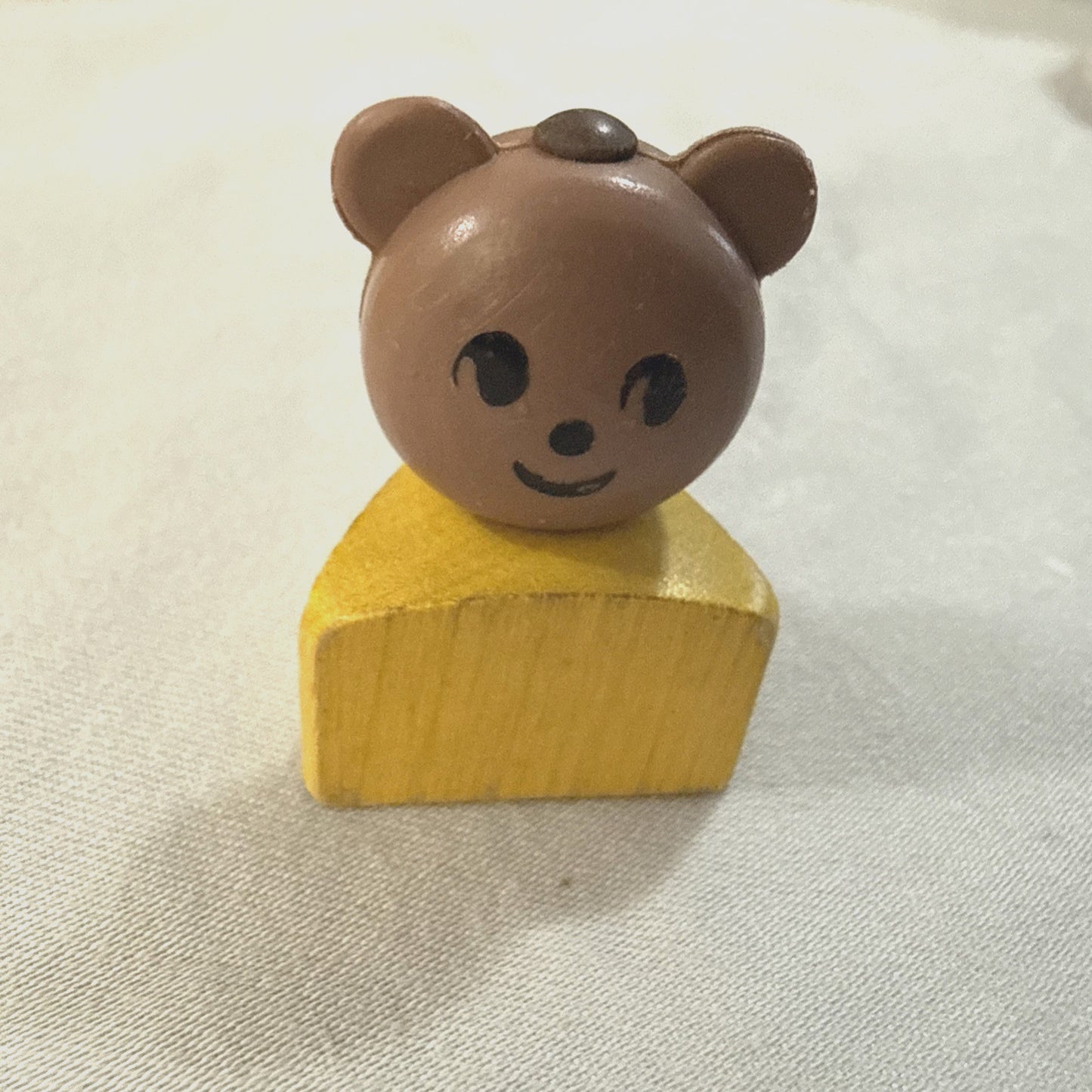 Vintage Fisher Price Little People Goldilocks Baby Bear Yellow Triangle