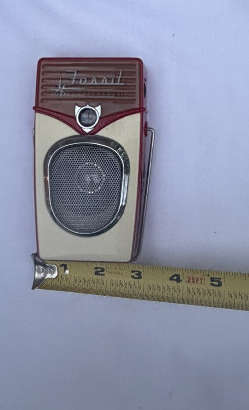 Vtg Fossil Futurephonic AM FM Radio Retro Transistor Tin Box ML-2130 Works