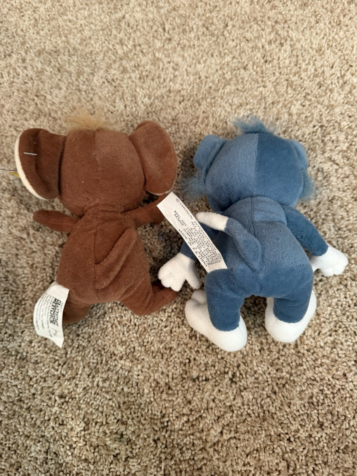 Vintage 1998 Tom Jerry Plush Set Cartoon Network Stuffed Animals Cat Mouse Pair