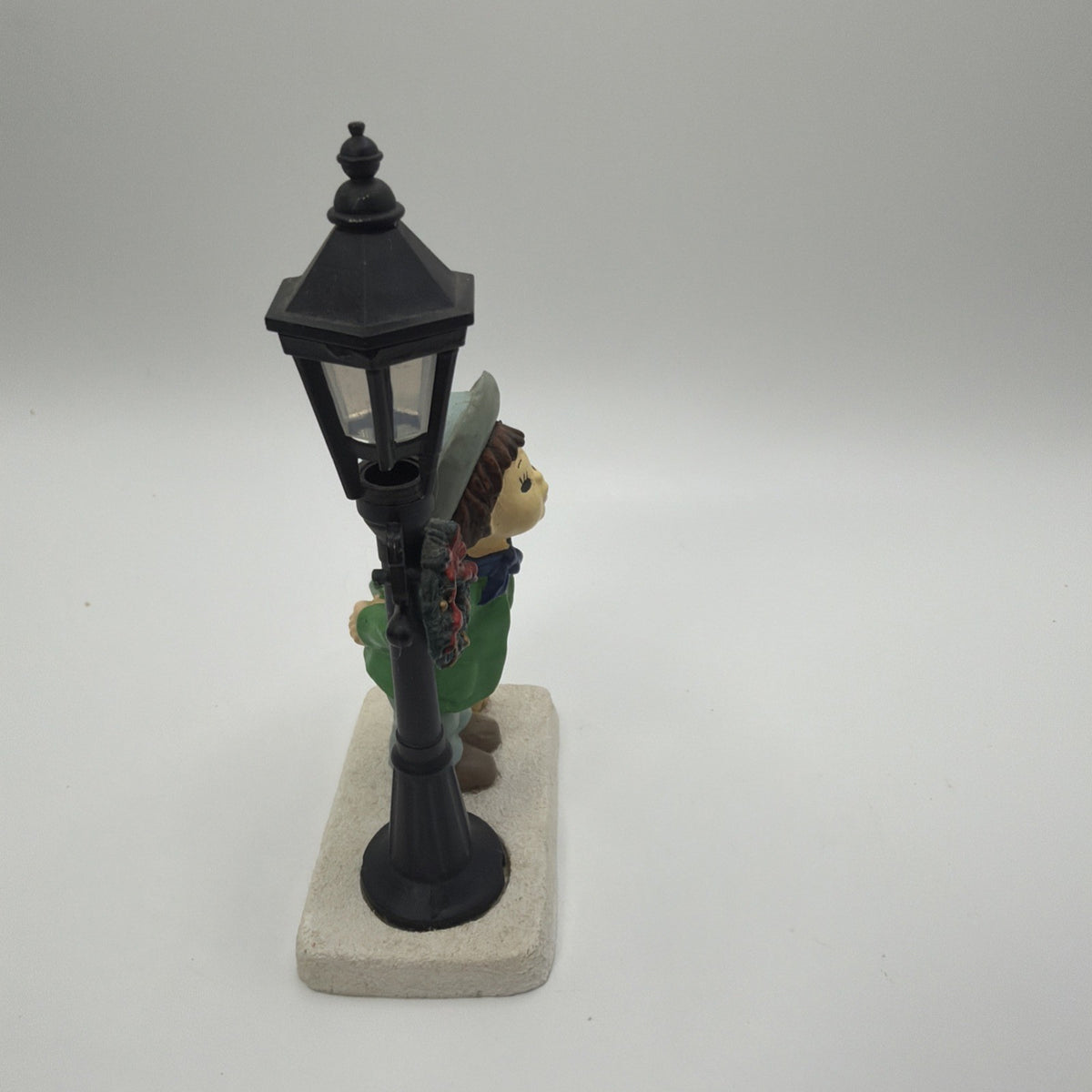 Vintage Christmas Village Street Lamp W/ Boy & Dog Figurine 5.5''