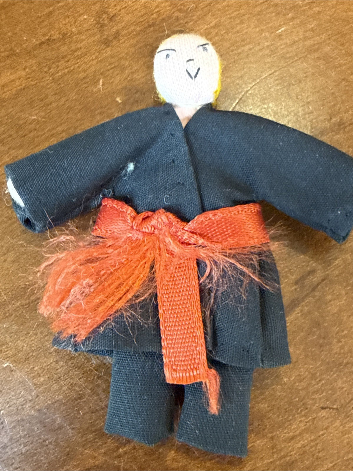 Vintage Handmade Martial Arts Doll Folk Figure 3"