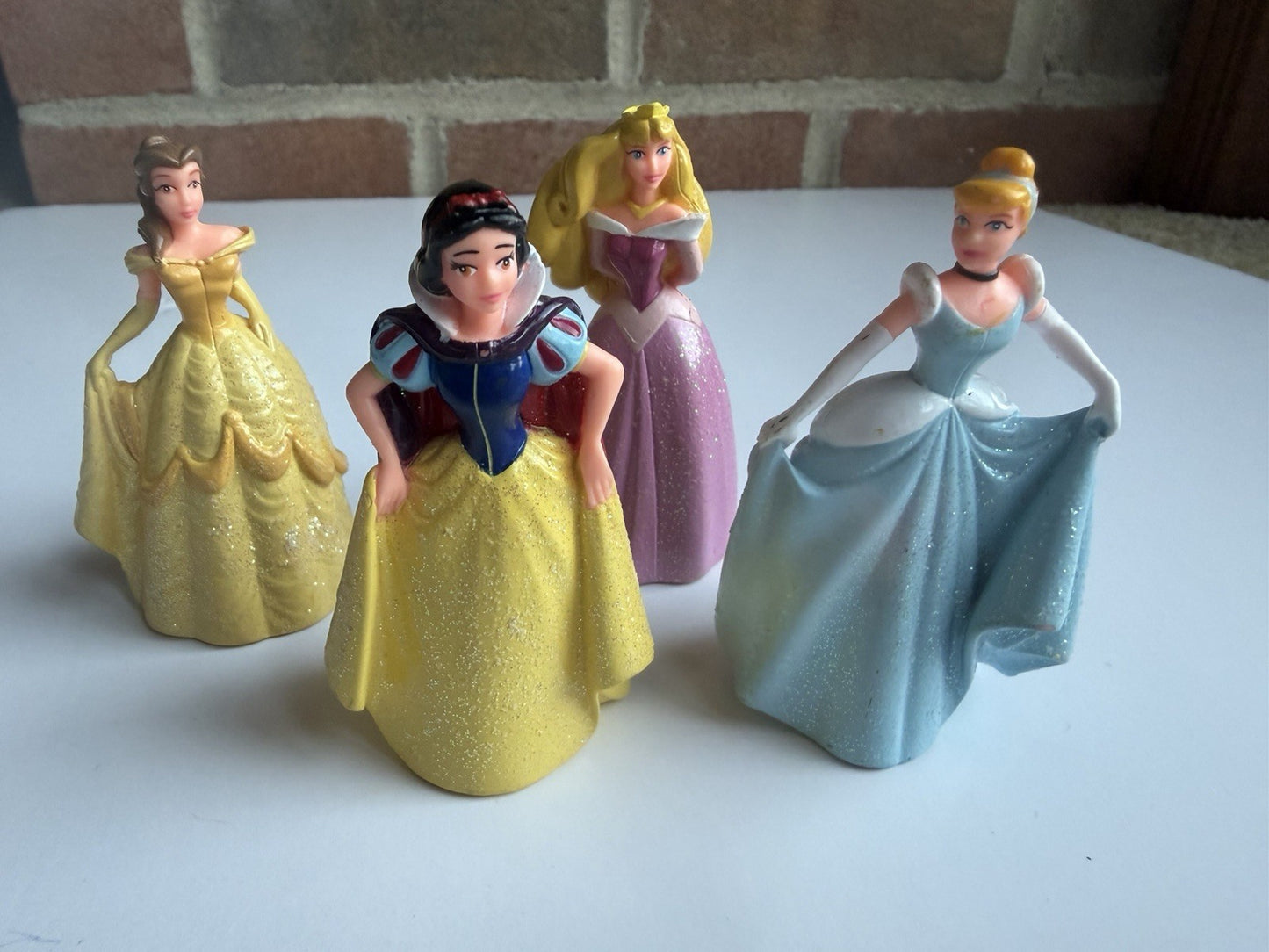 Disney Princess Cake Topper Figure Lot Belle Cinderella Snow White Aurora 4pc