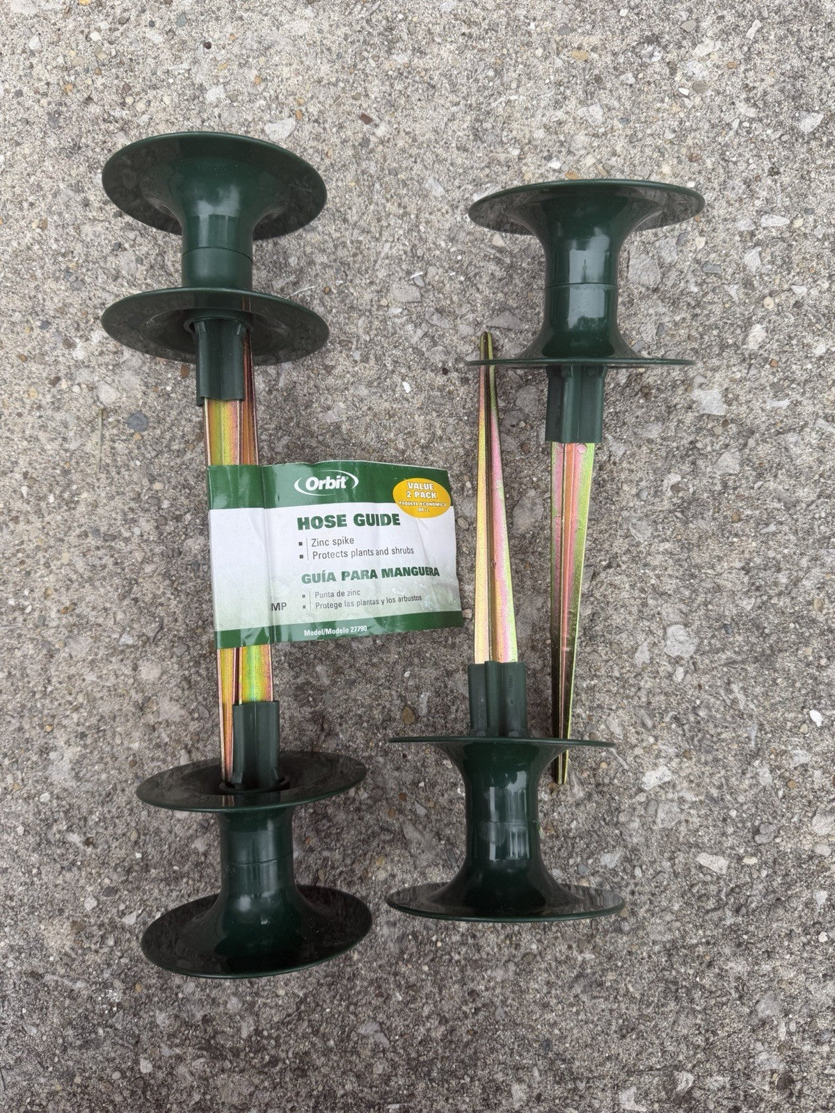 Orbit Garden Hose Guide 4 Pack 27790 Zinc Spike Plant Protector Lot 2 Packs New