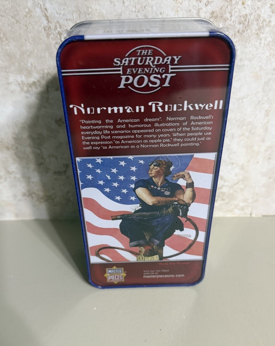 MasterPieces Norman Rockwell Rosie the Riveter 500 Piece Puzzle Tin New Sealed