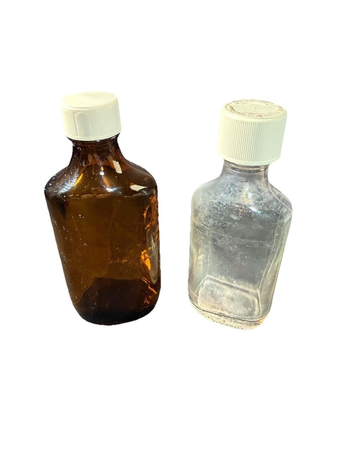 Vintage Amber Glass Medicine Bottles Clear Glass Lot of 3 Apothecary