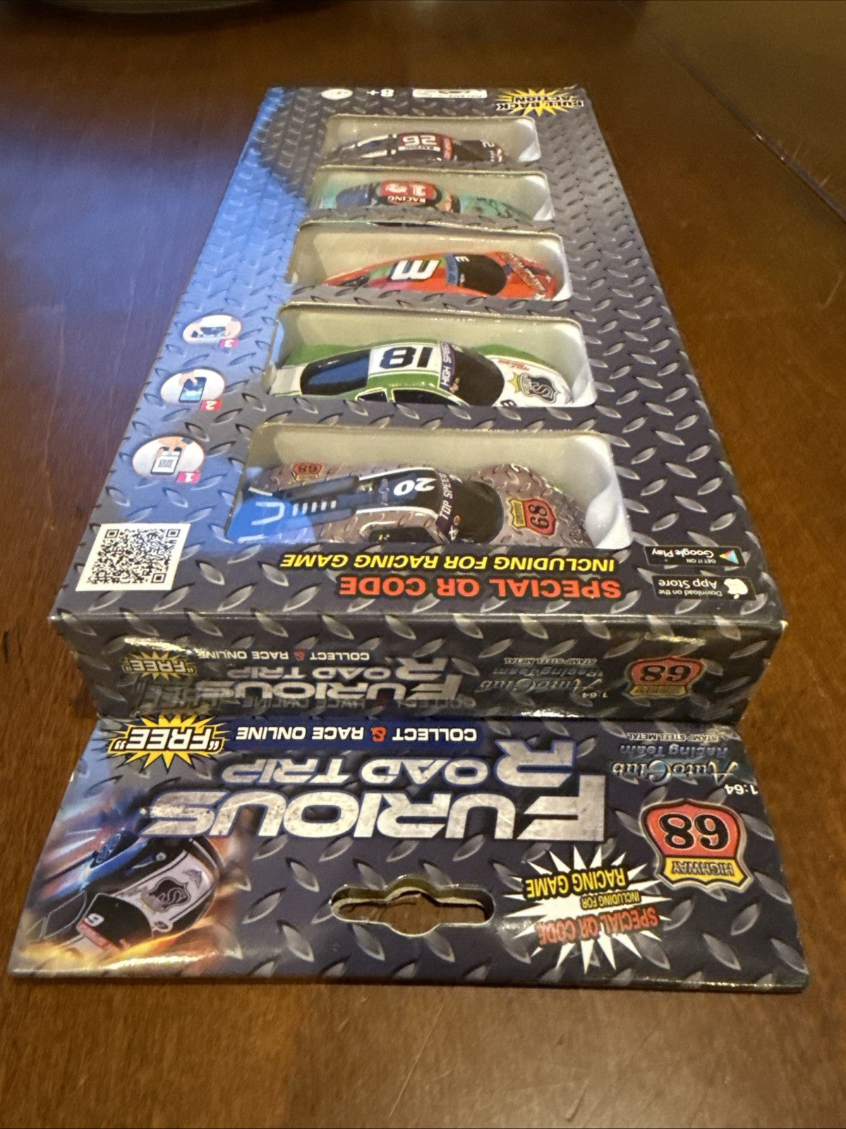 Hwy 68 Furious Road Trip 5 Race Cars Pull Back Action Set