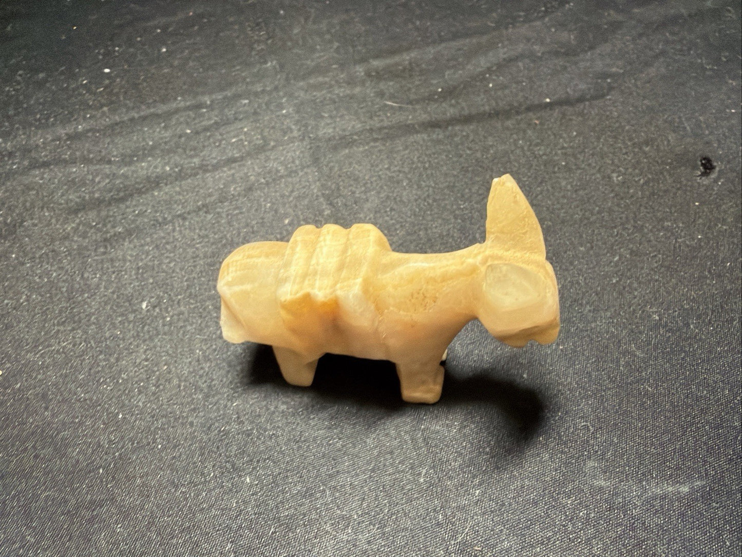 Vintage Hand Carved Stone Marble Alabaster Donkey Burro Mule 3"