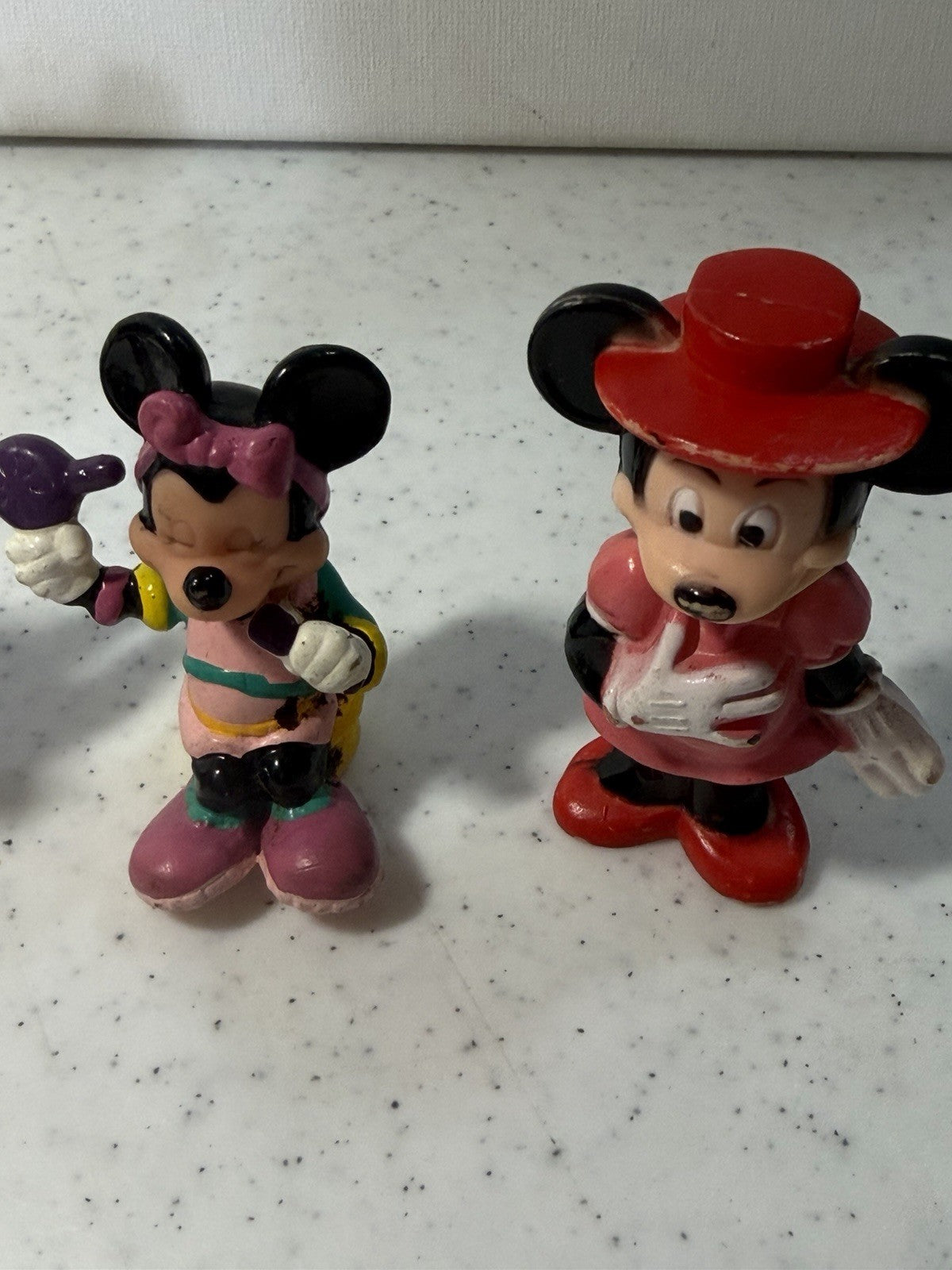 Disney Minnie Mouse Red Dress Figure Lot of 4 Vintage PVC Cake Topper Toy Set