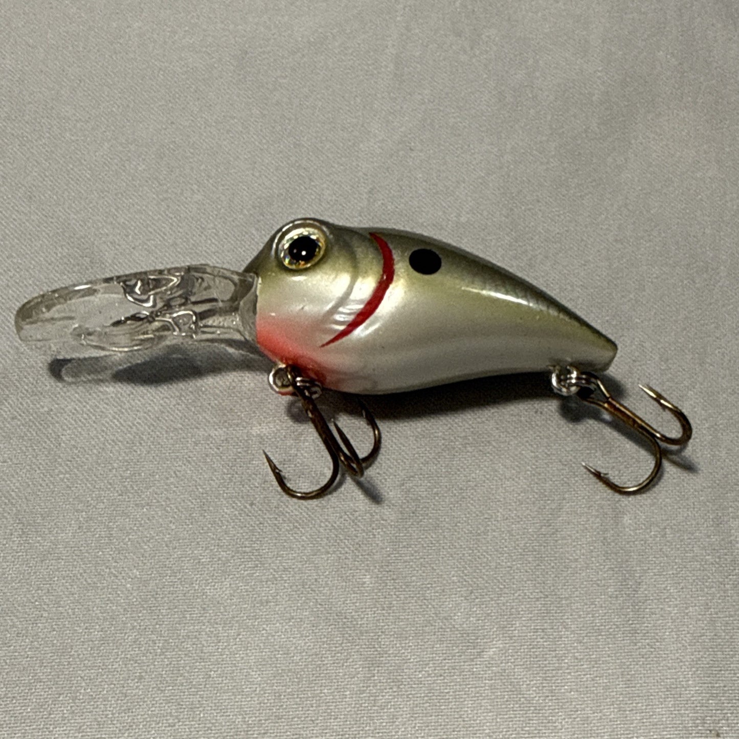 Lot of 2 Vintage Crankbait Fishing Lures Silver Shad Crawdad Bass