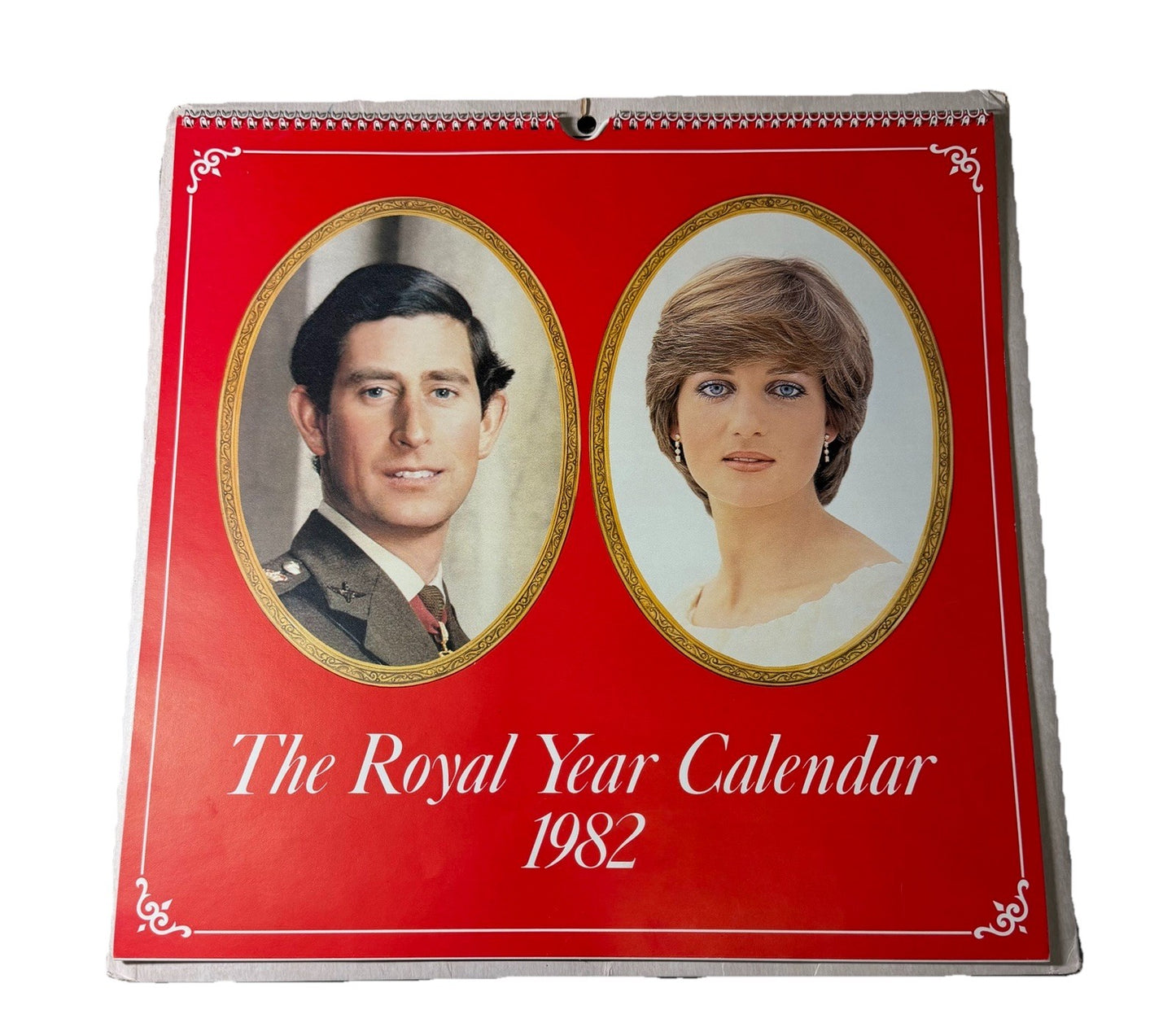 Vintage 1982 Royal Year Calendar Prince Charles Princess Diana Wales