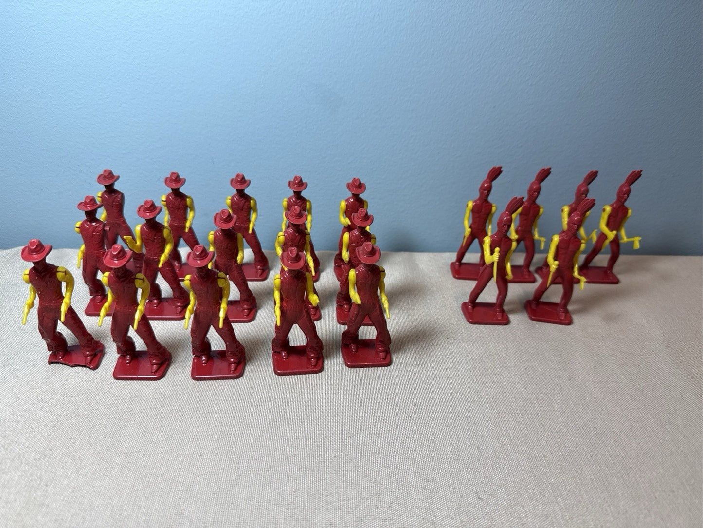 Vintage Ausley Thomasville GA Plastic Cowboys & Indians Lot Of 21 Figures